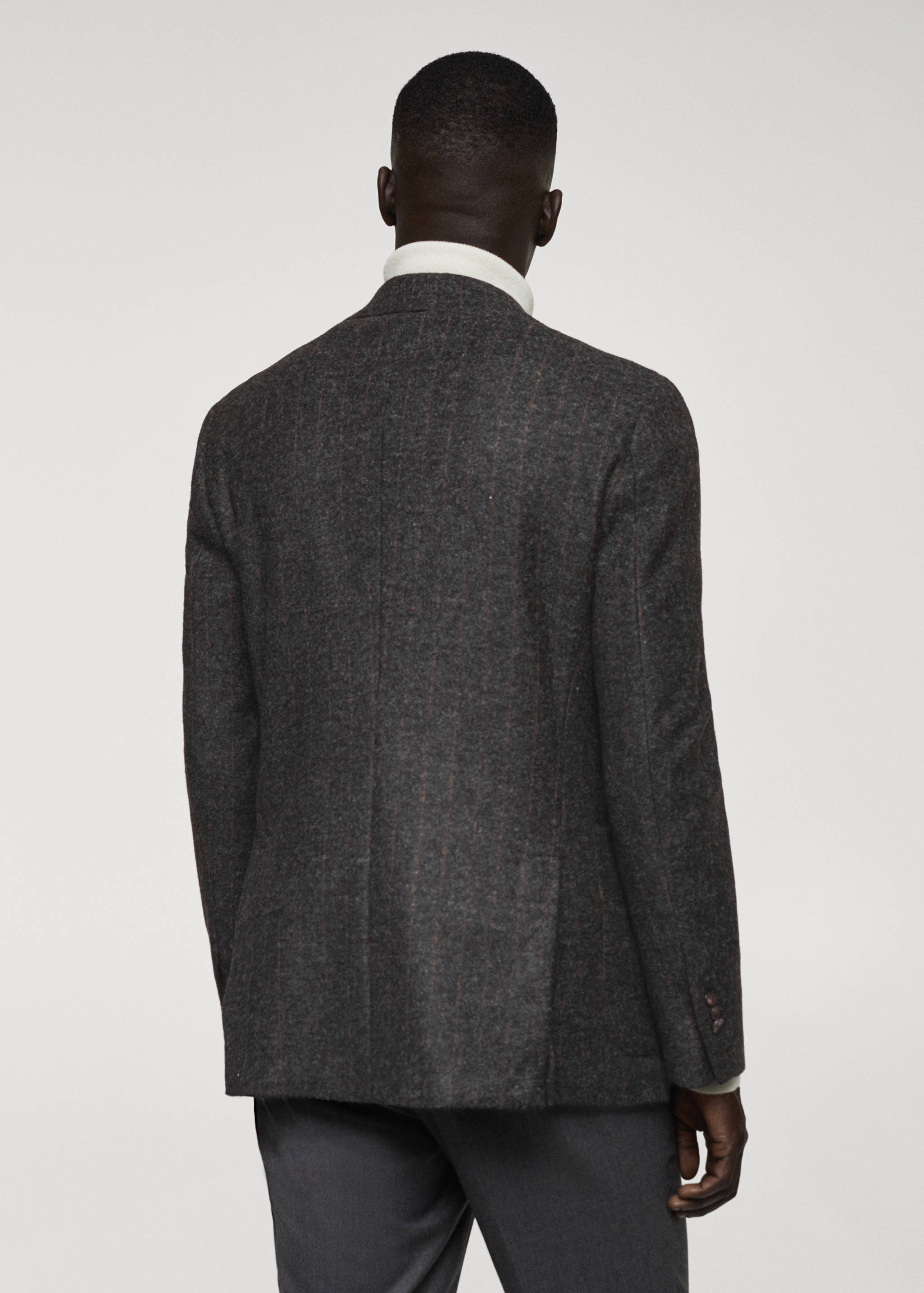 Pinstripe virgin wool blazer - Reverse of the article