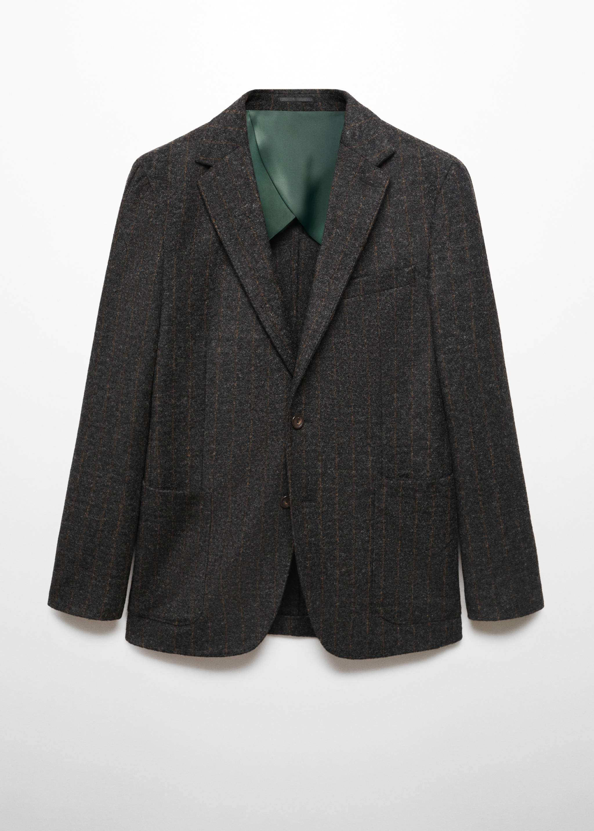 Blazer de lã virgem de risca diplomática - Artigo sem modelo
