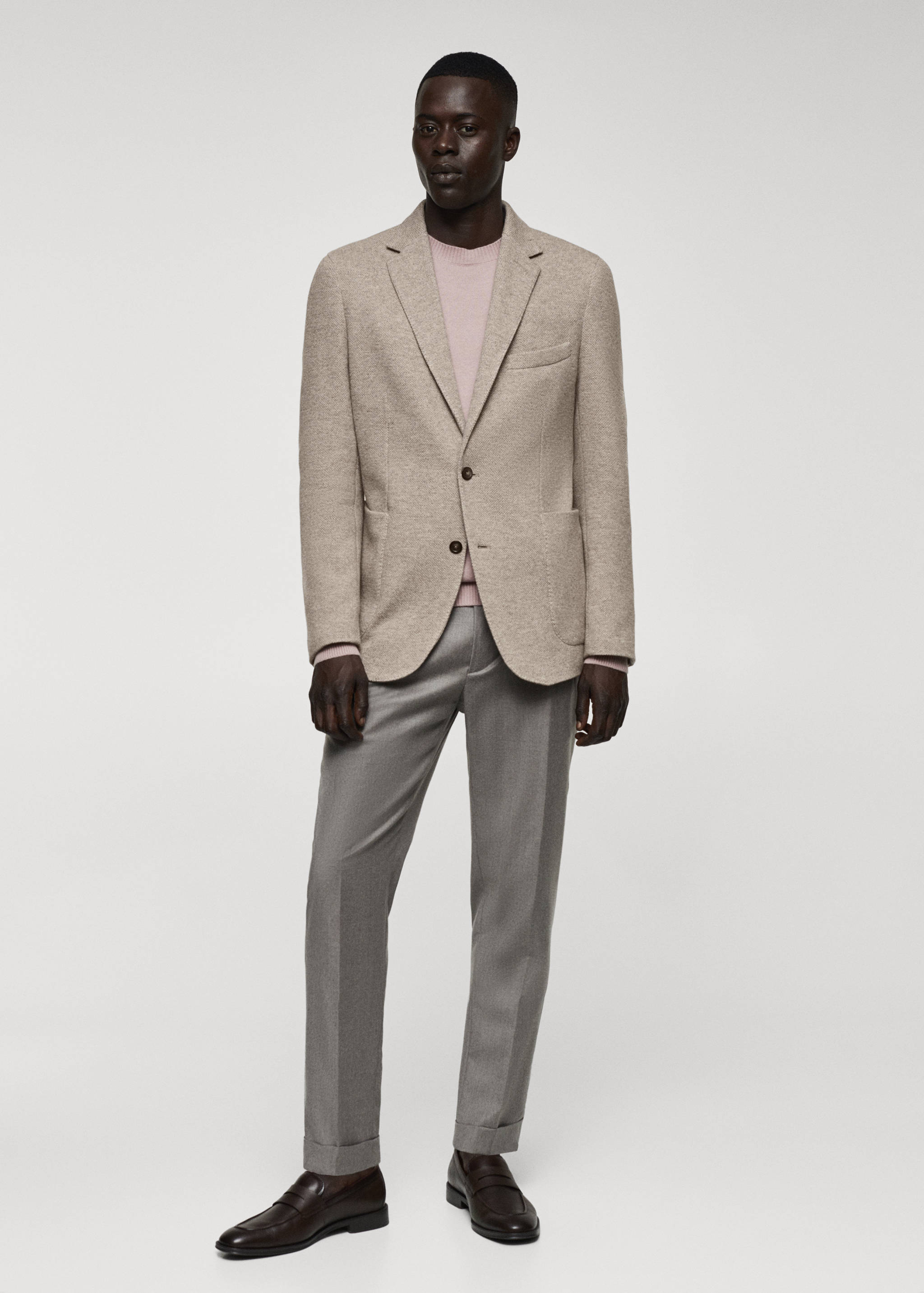 Stickad kavaj ren ny ull - Allmän bild