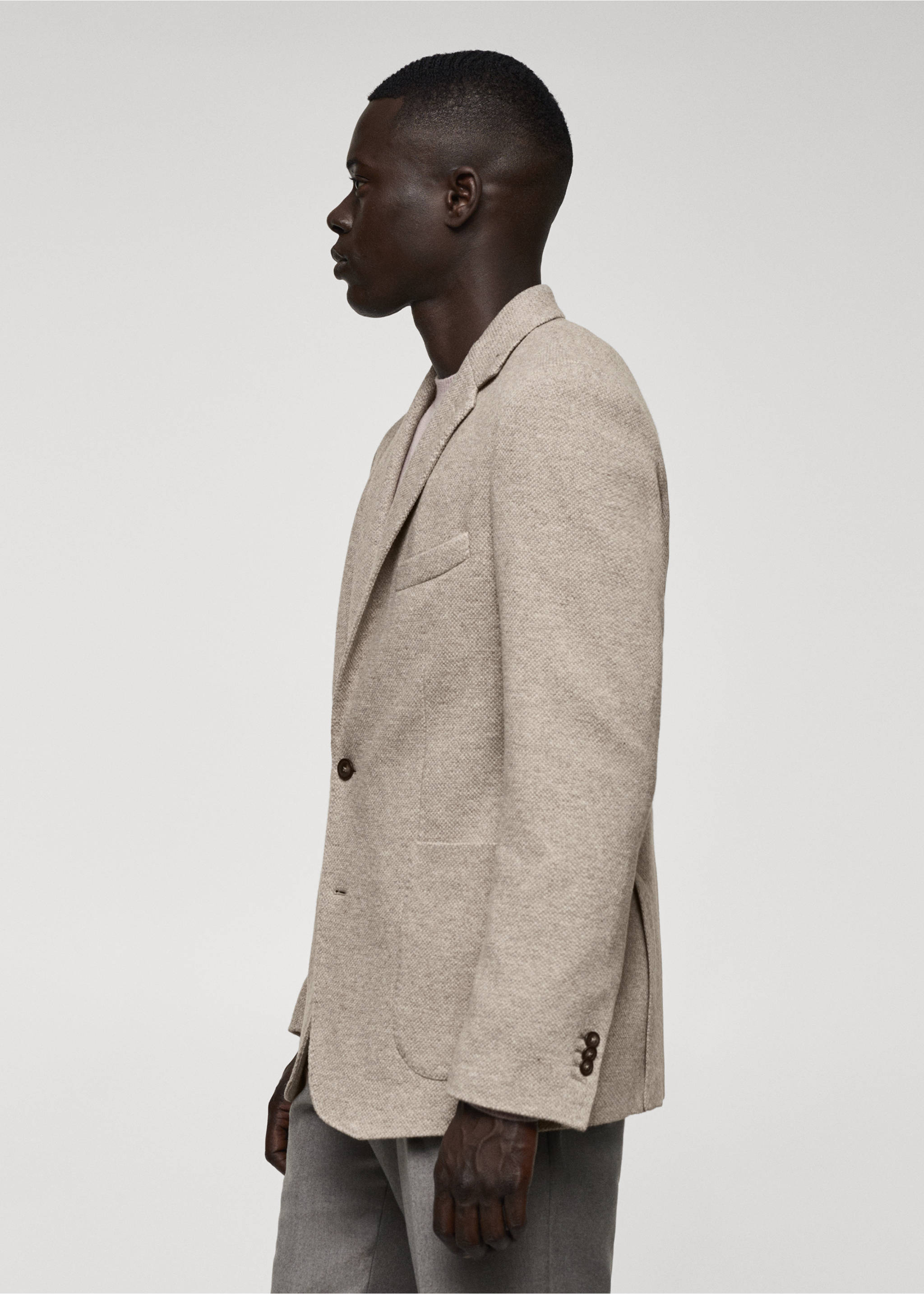 Blazer maille laine vierge - Détail de l'article 2, Beige. Ref: 57008638-00.