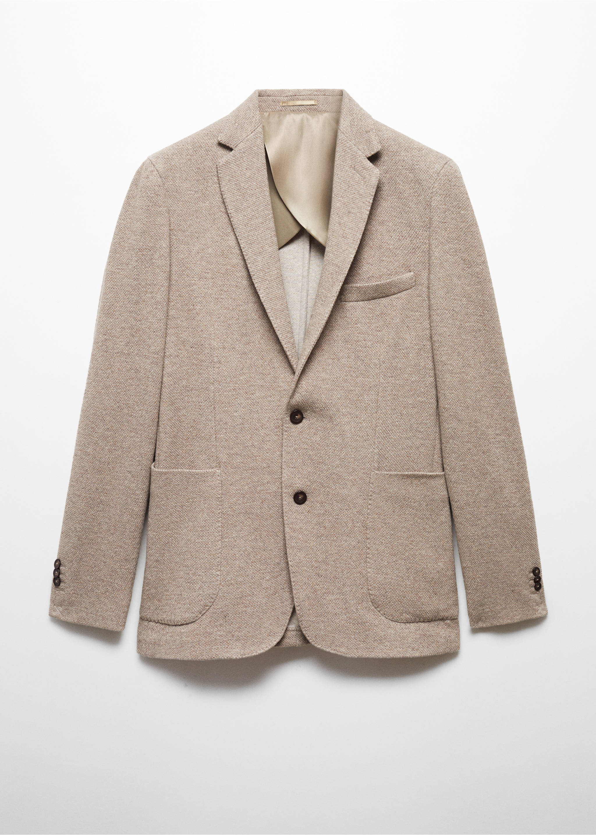 Blazer maille laine vierge - Article sans modèle, Beige. Ref: 57008638-00.