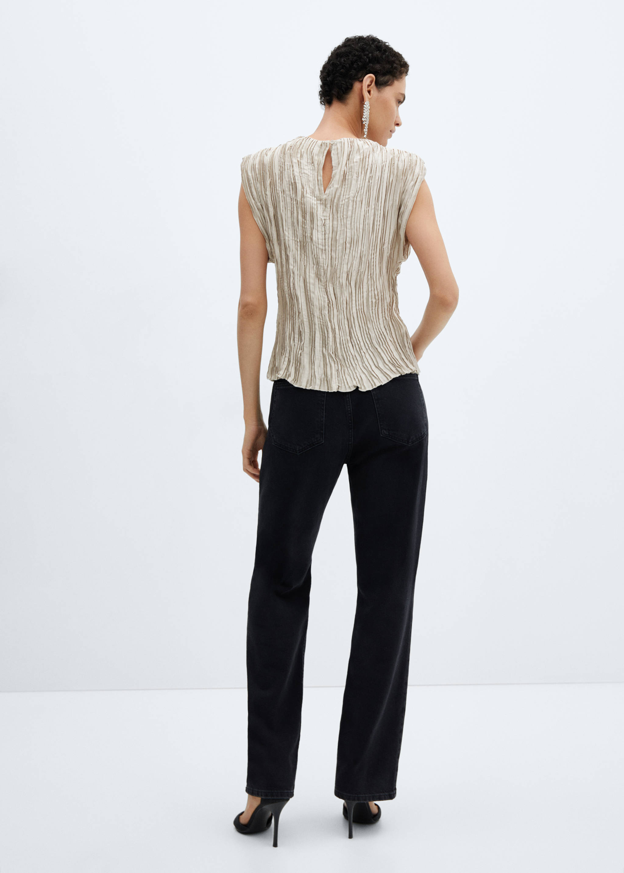 Blouse plissée satinée - Verso de l’article