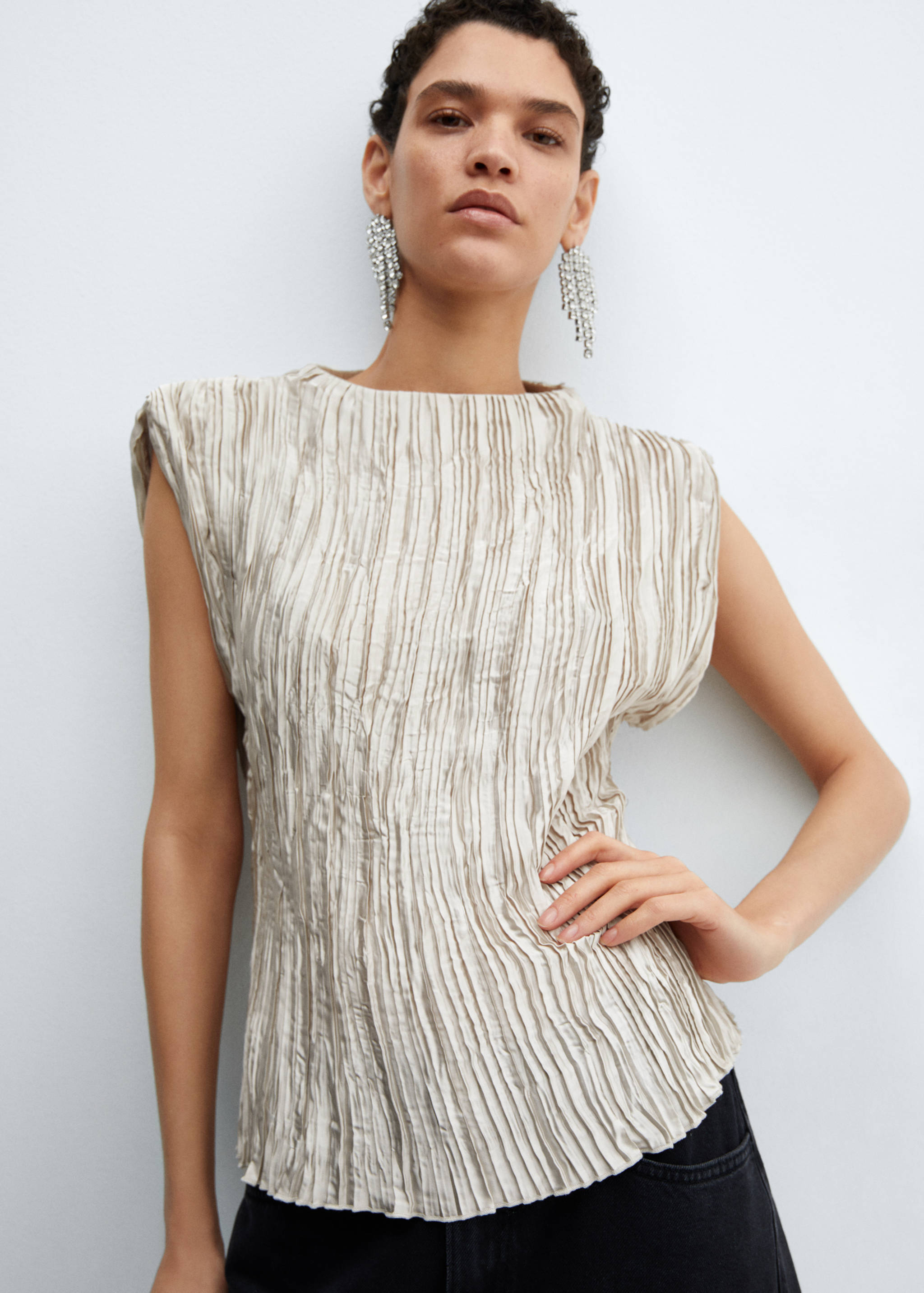 Blouse plissée satinée - Détail de l'article 2