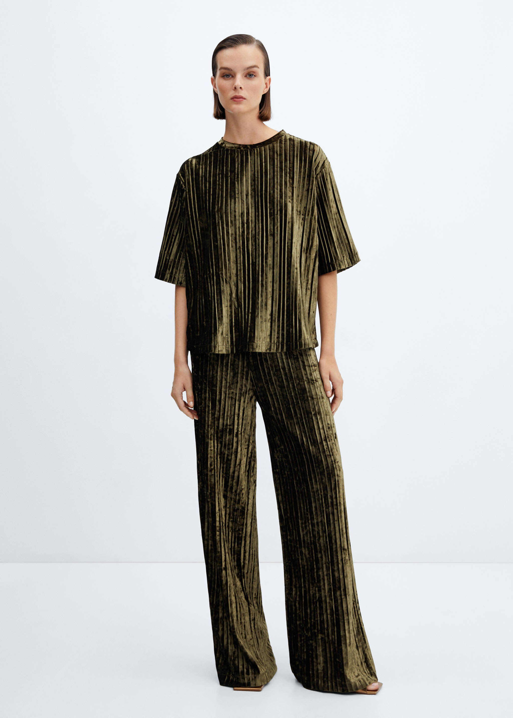 Velvet pleated T-shirt - General plane