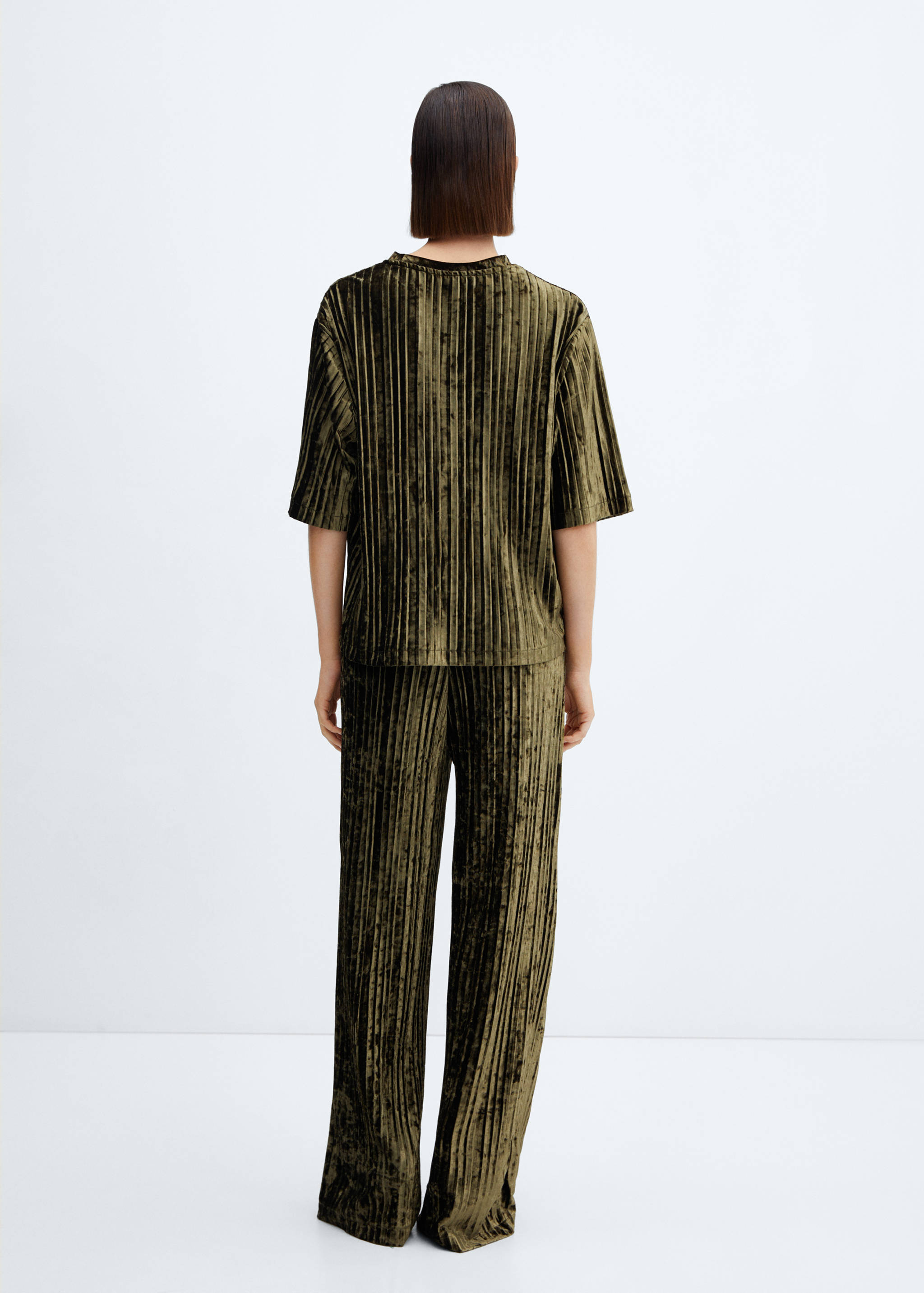 Velvet pleated T-shirt - Reverse of the article