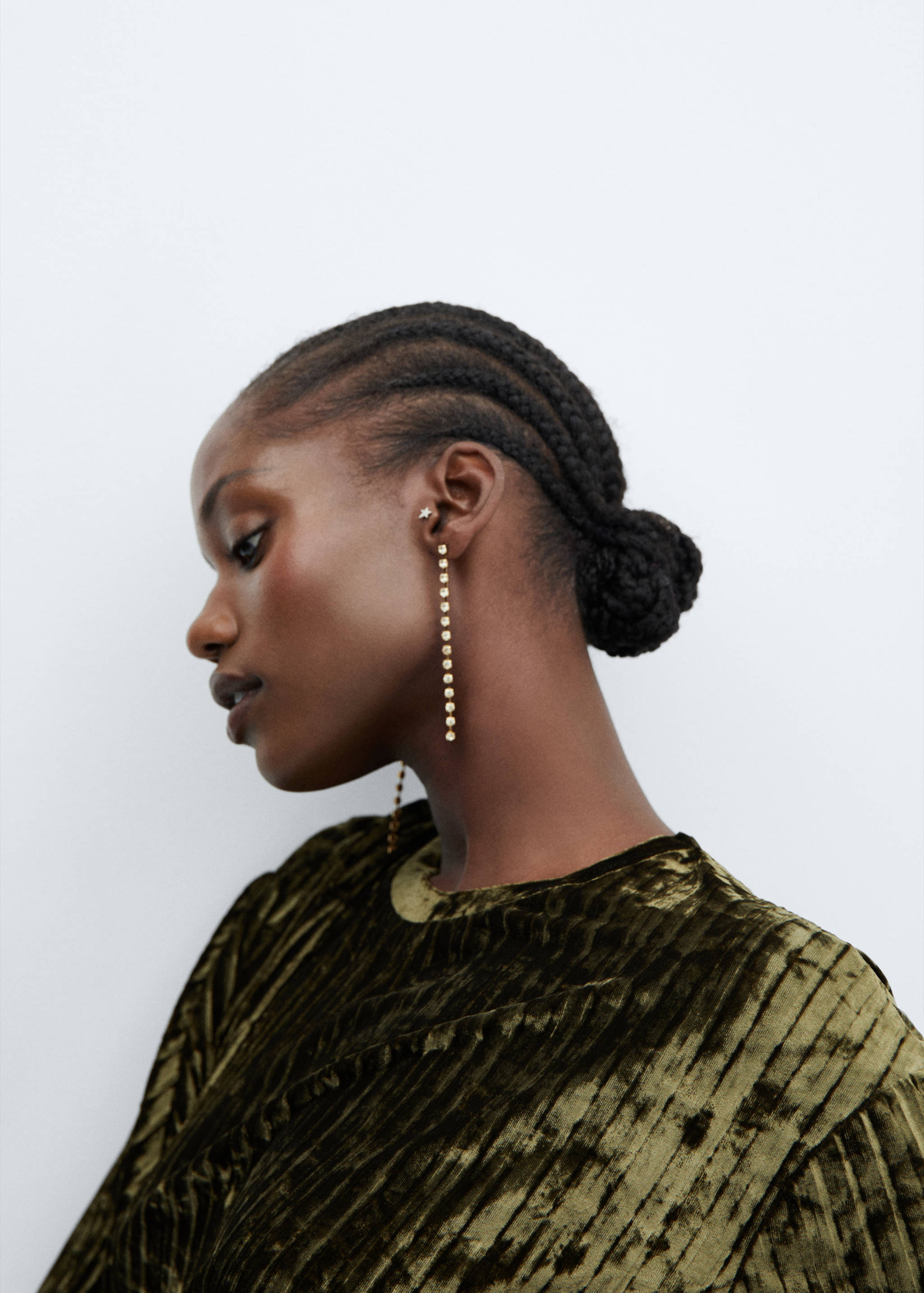 Velvet pleated T-shirt - Details of the article 4