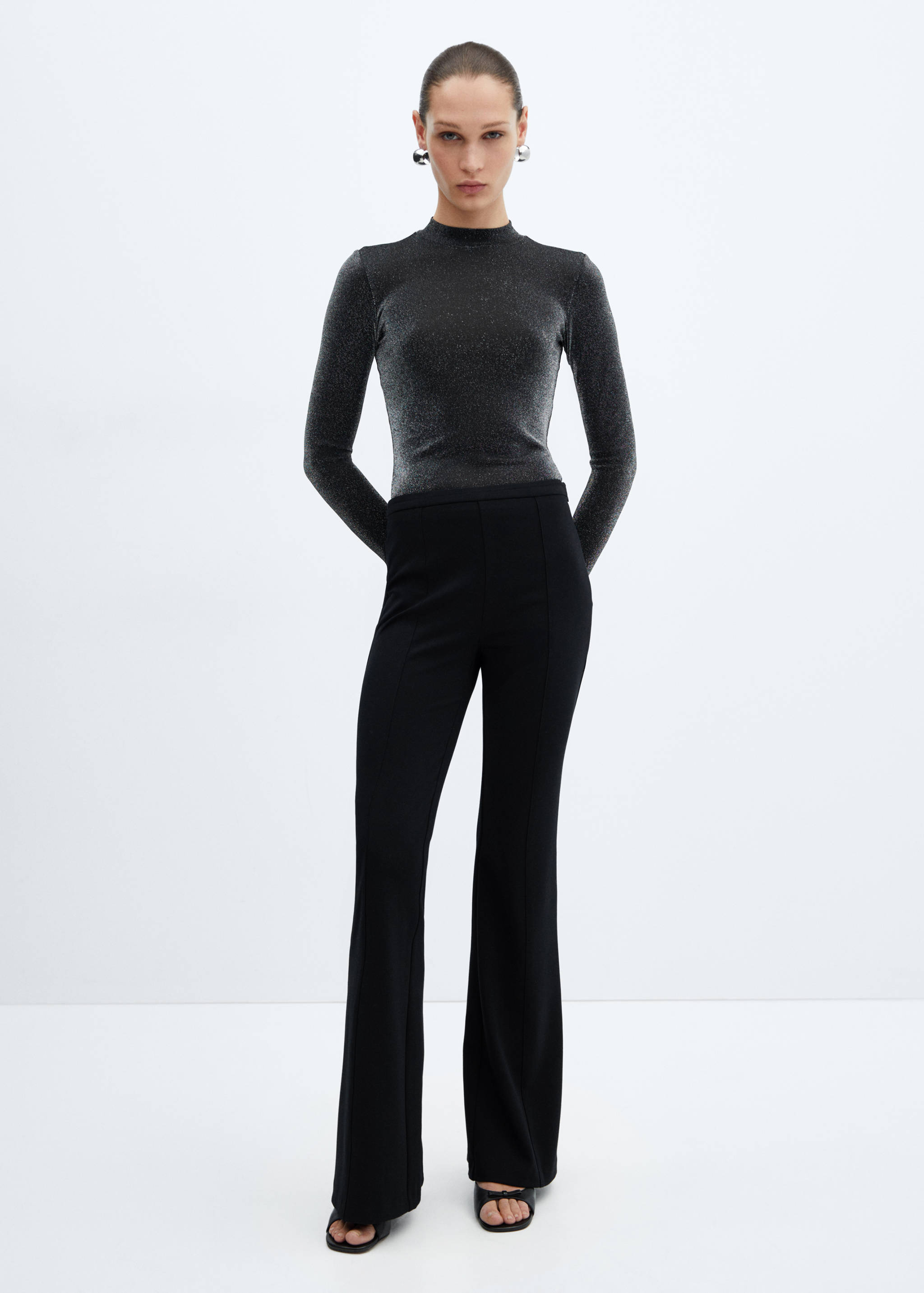 Lurex t-shirt with perkins neck - General plane