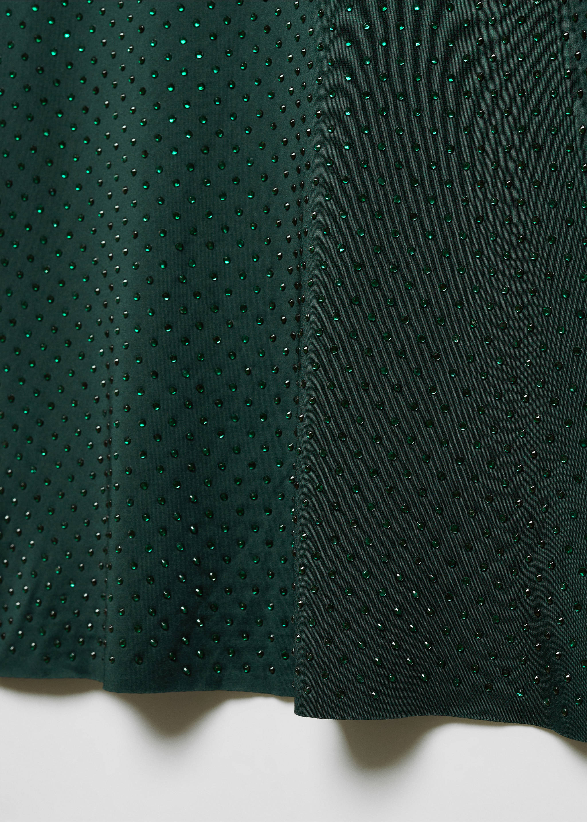 Crystal appliqué T-shirt - Details of the article 8, Dark Green. Ref: 57009106-00.