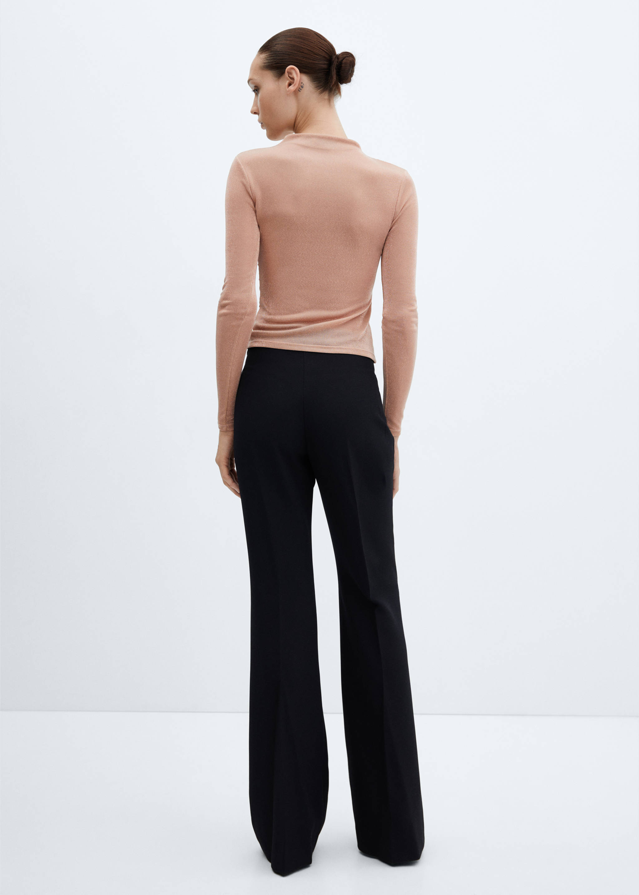 Lurex-T-Shirt mit Raffdetails - Rückseite des Artikels