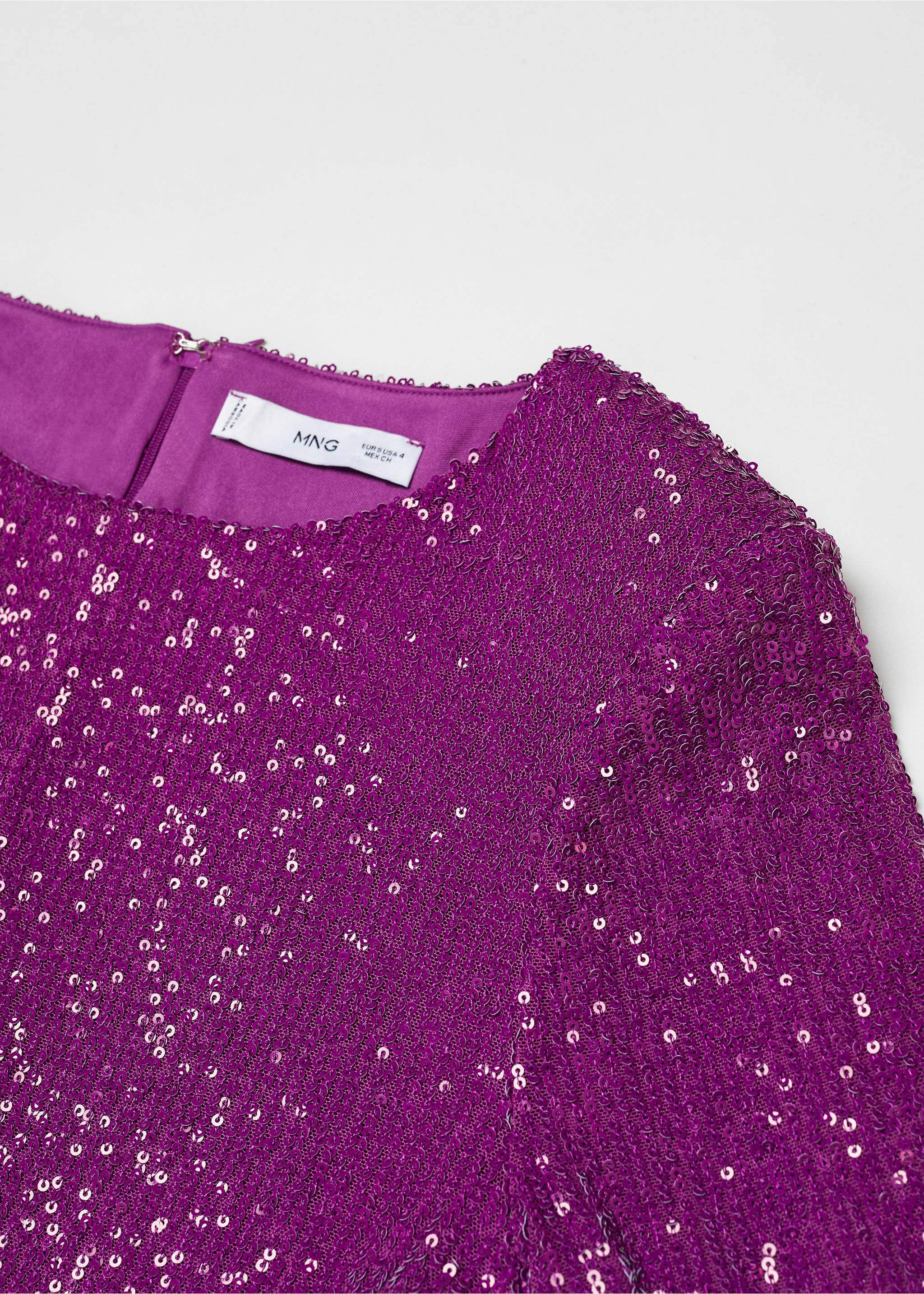 Robe paillettes épaulettes - Détail de l'article 8, Violet. Ref: 57009113-00.