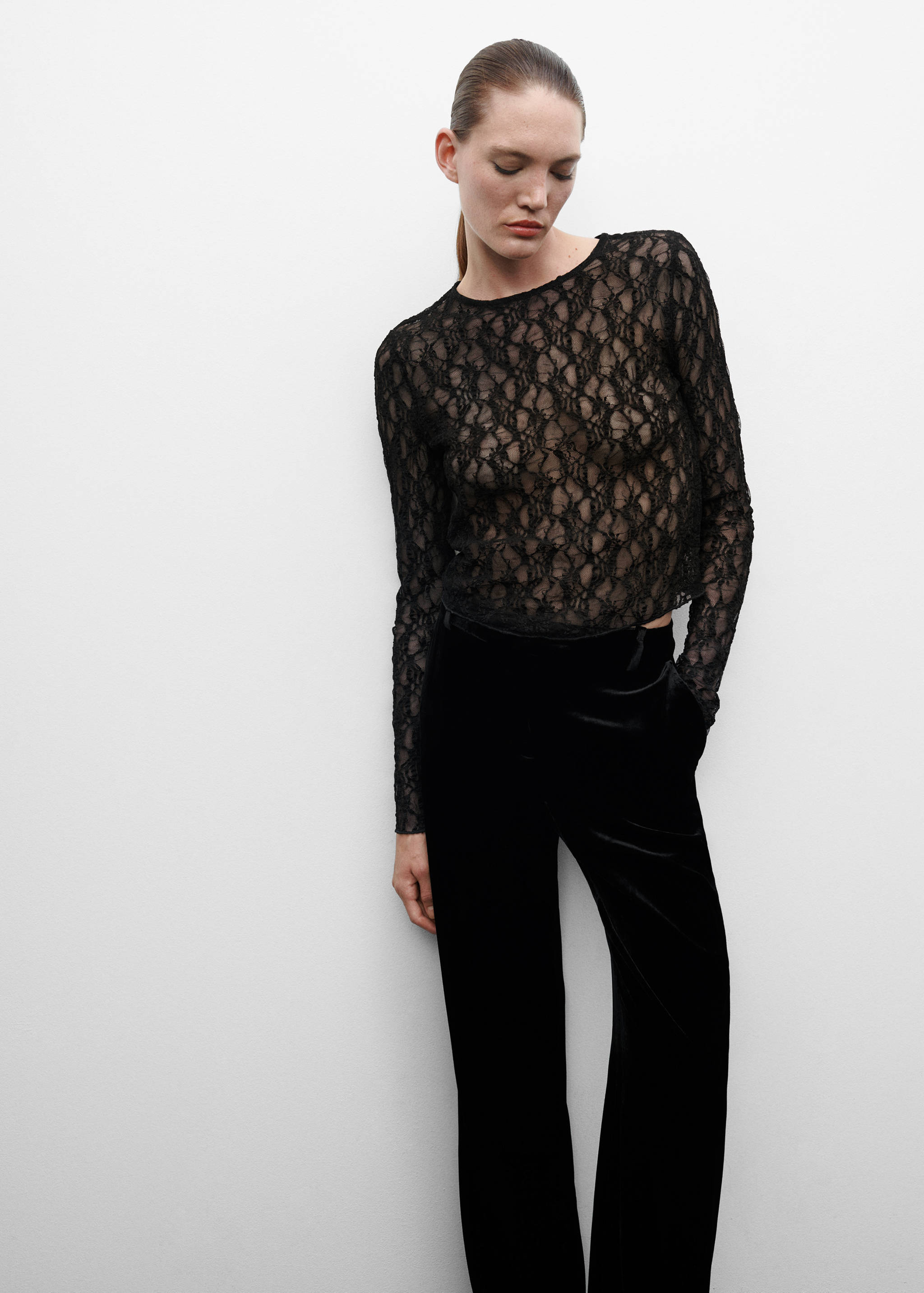 Csipkés, hosszúujjú póló - A termék adatai 1