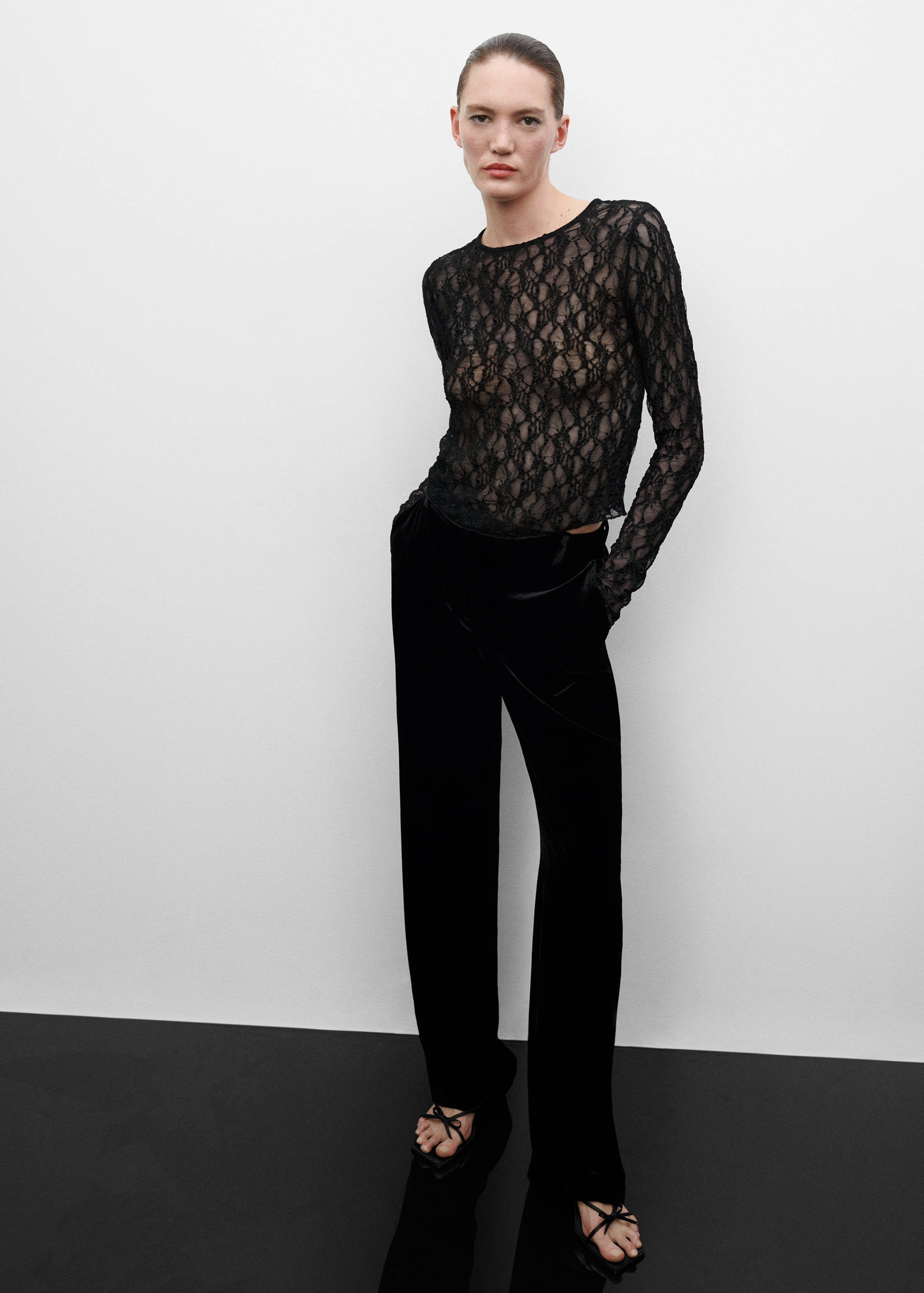 Csipkés, hosszúujjú póló - A termék adatai 2