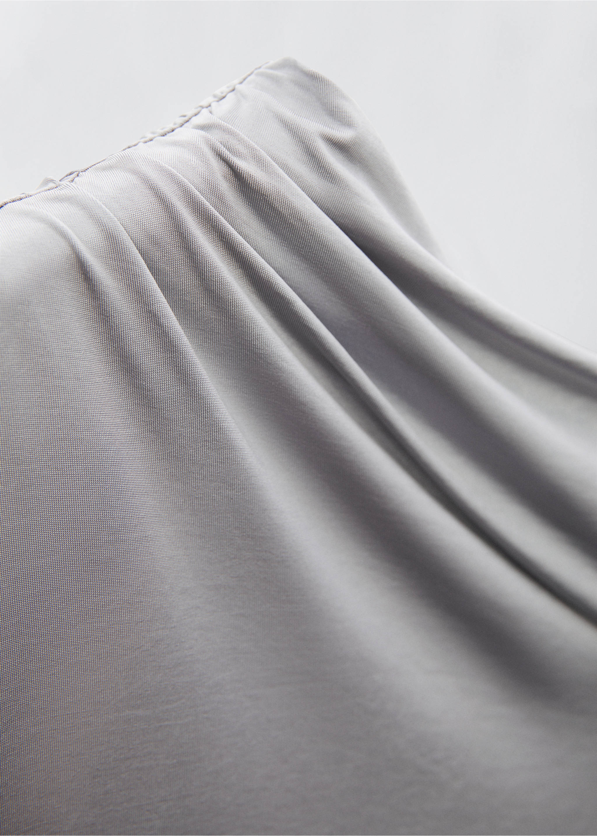 Asymmetrical ruched t-shirt - Details of the article 8, Light/Pastel Grey. Ref: 57009121-00.