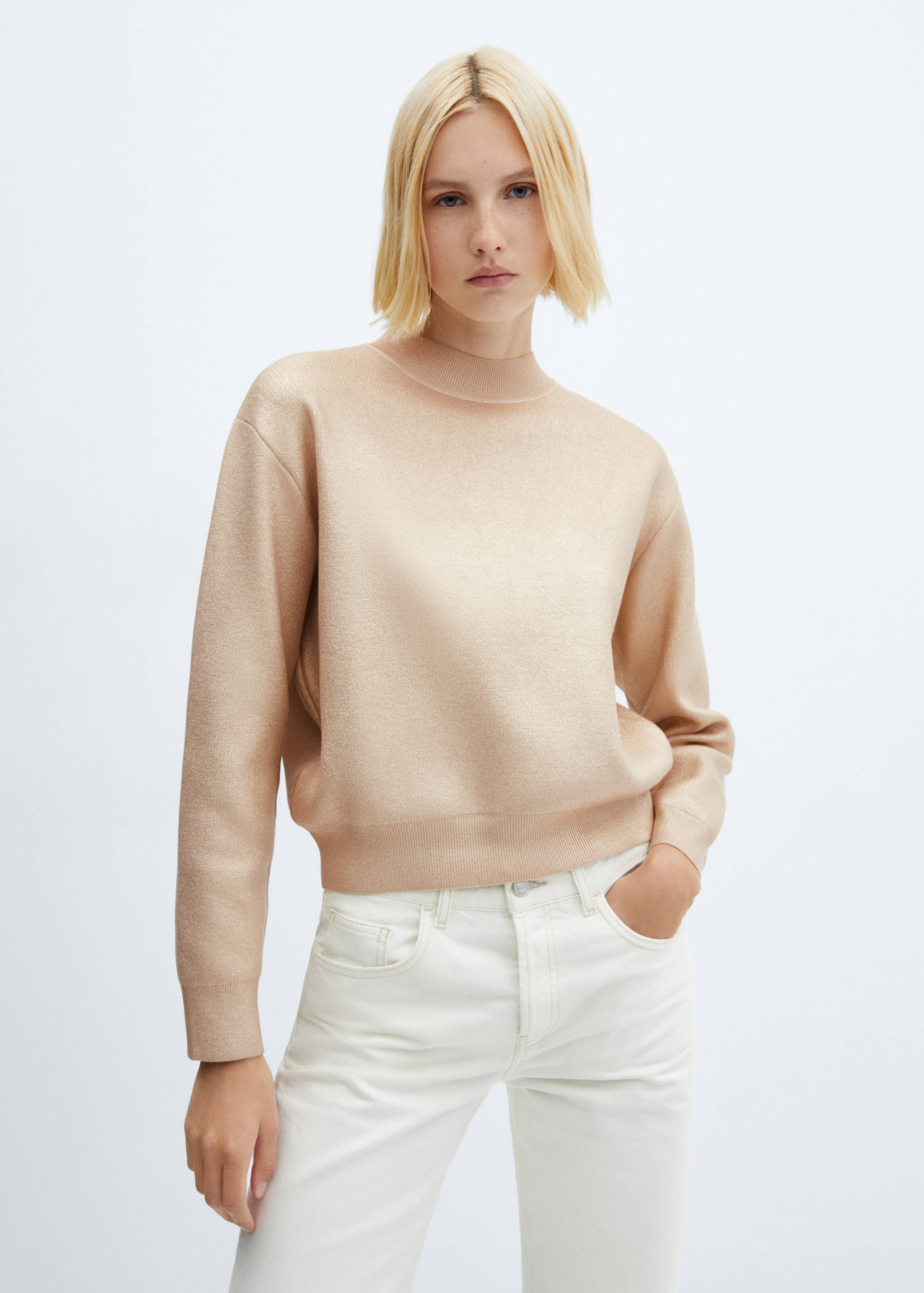 Rundhals-Pullover Foil - Mittlere Ansicht