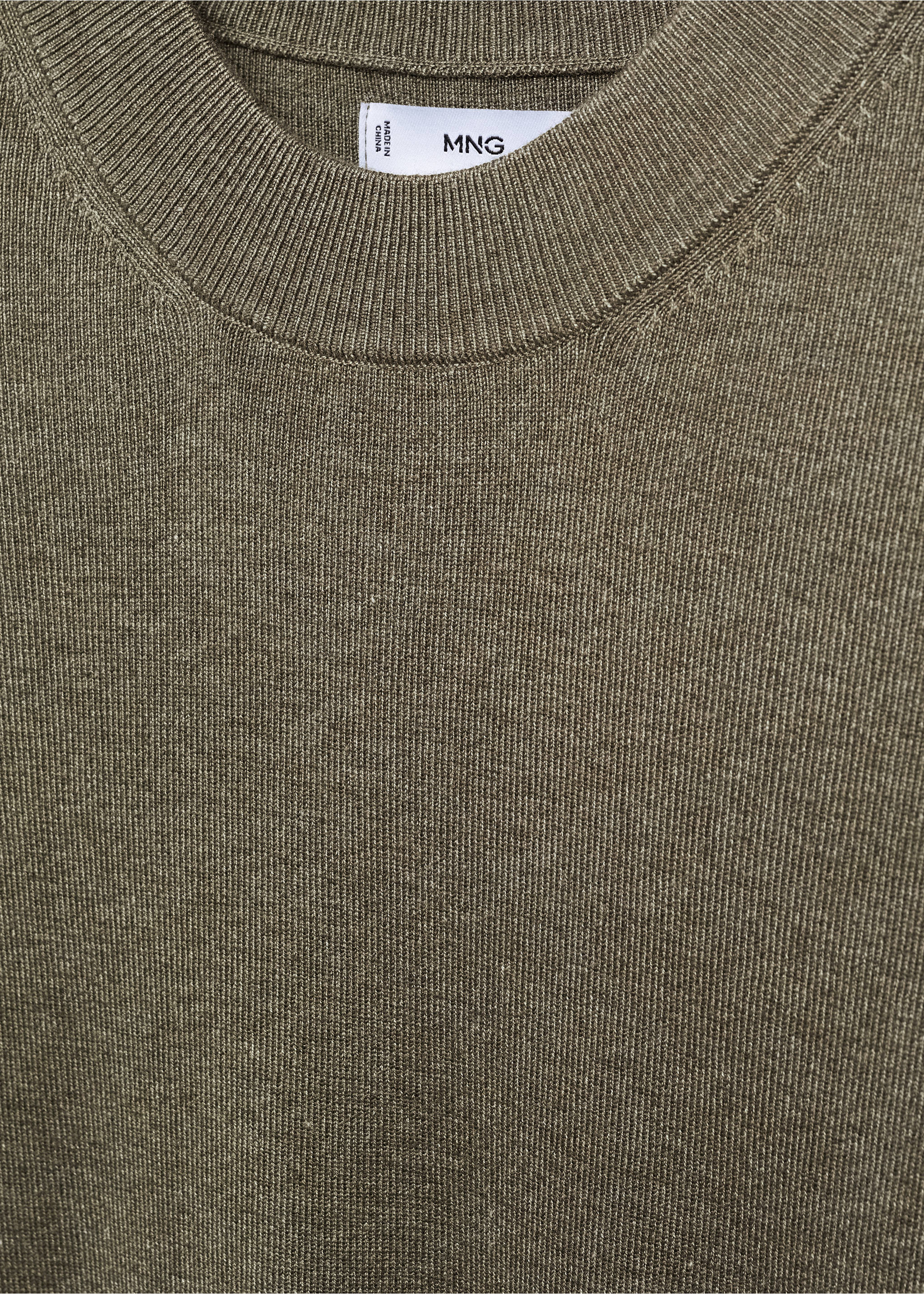 High collar wool sweater - Details of the article 8, Medium Brown. Ref: 57009408-00.