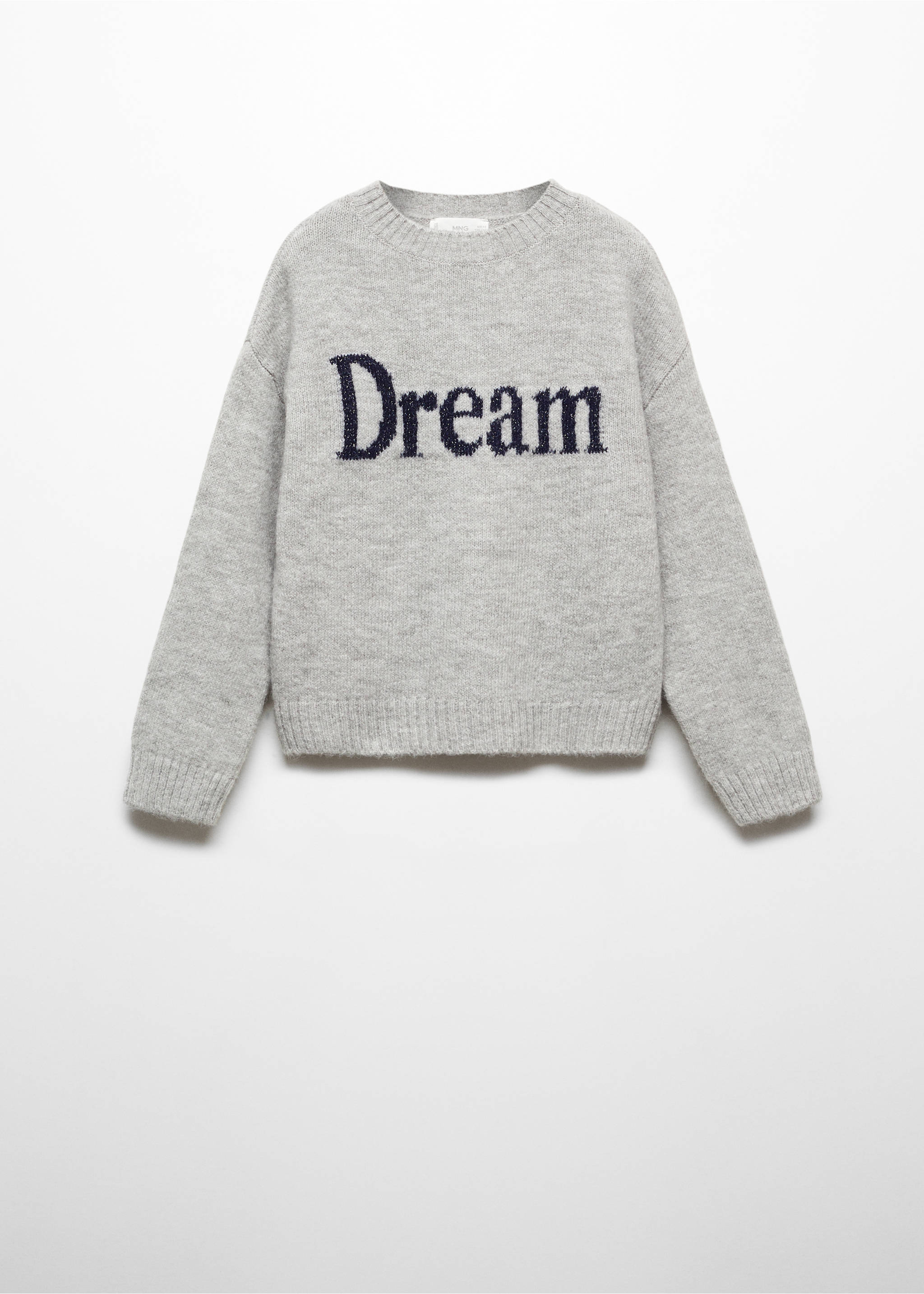 Message-print sweater - Article without model, Light Heather Grey. Ref: 57009605-00.