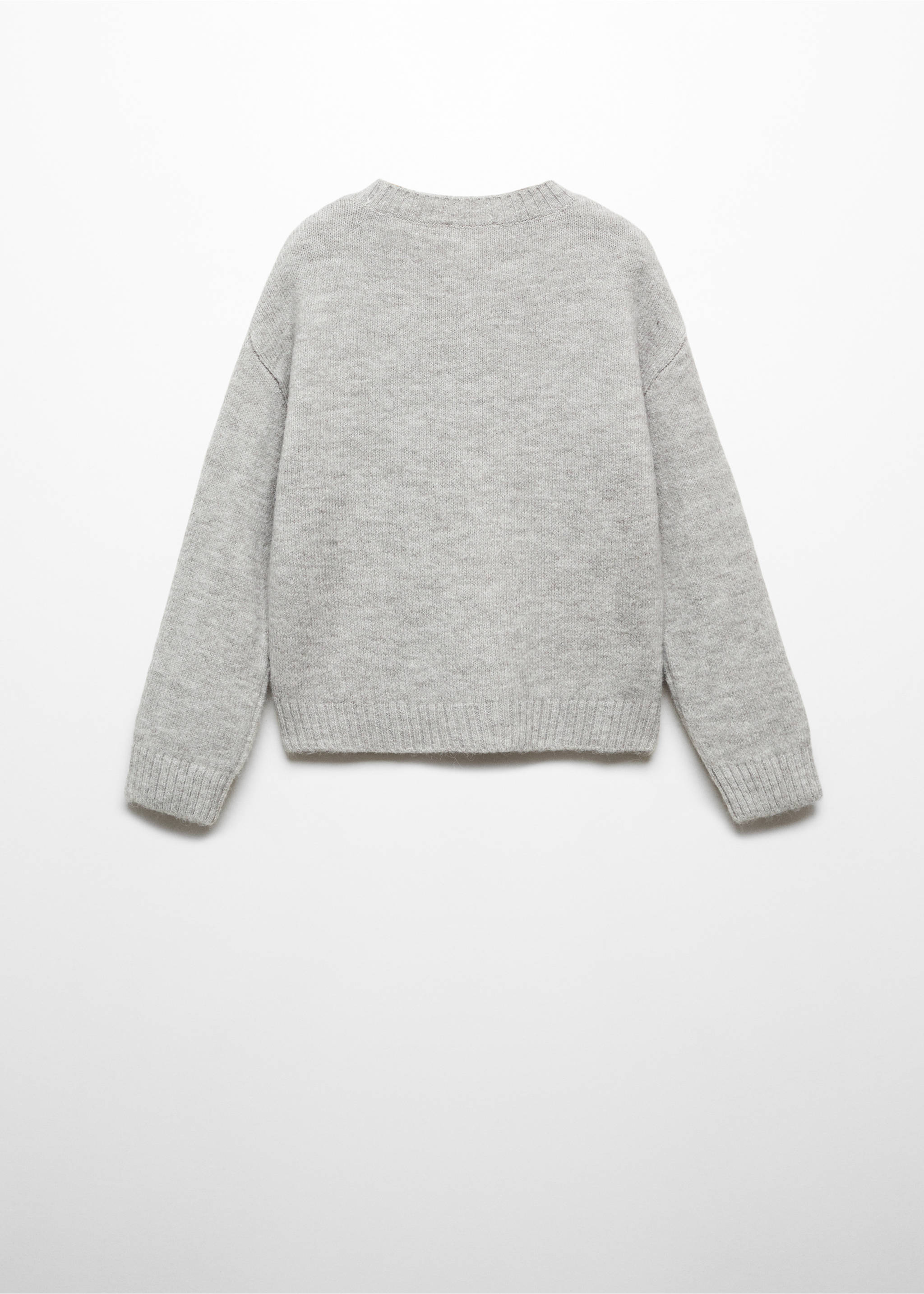 Message-print sweater - Reverse of the article, Light Heather Grey. Ref: 57009605-00.