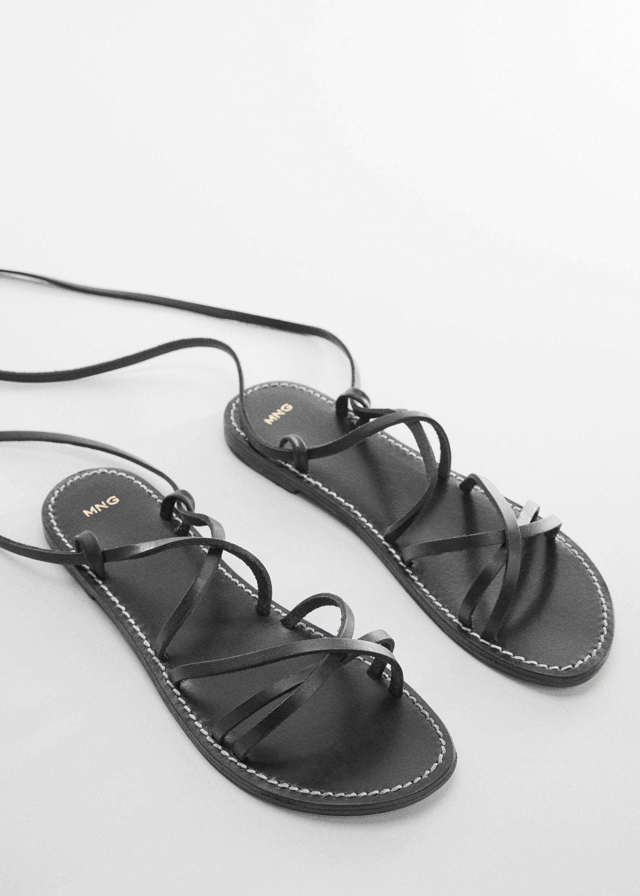 Leather straps sandals - Medium plane