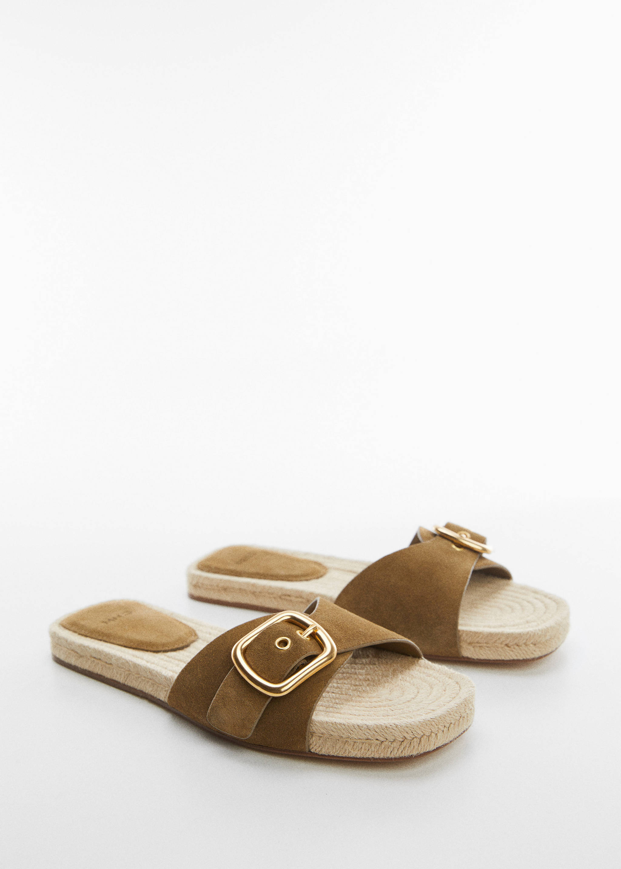 Buckle leather sandals - Medium plane