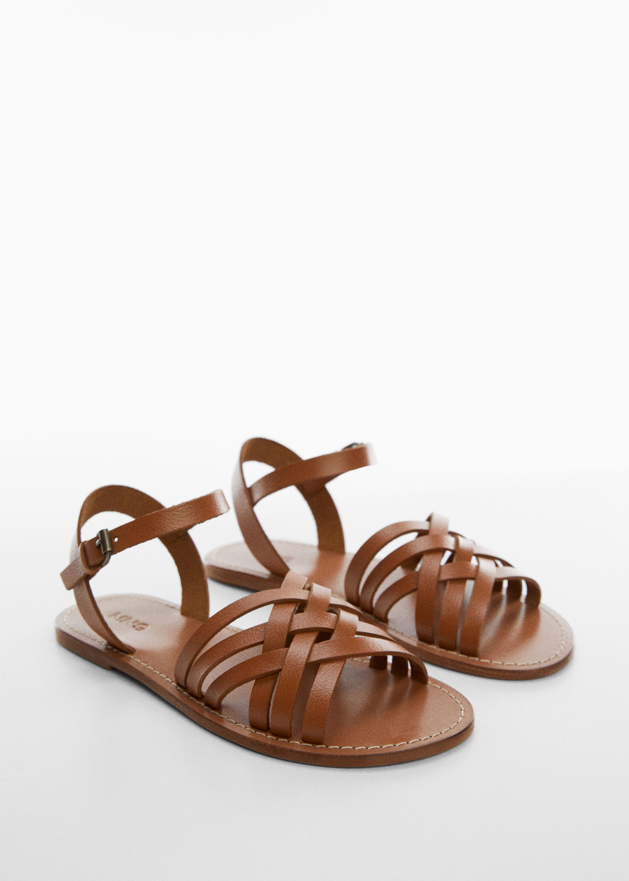 Braided leather sandals - Medium plane