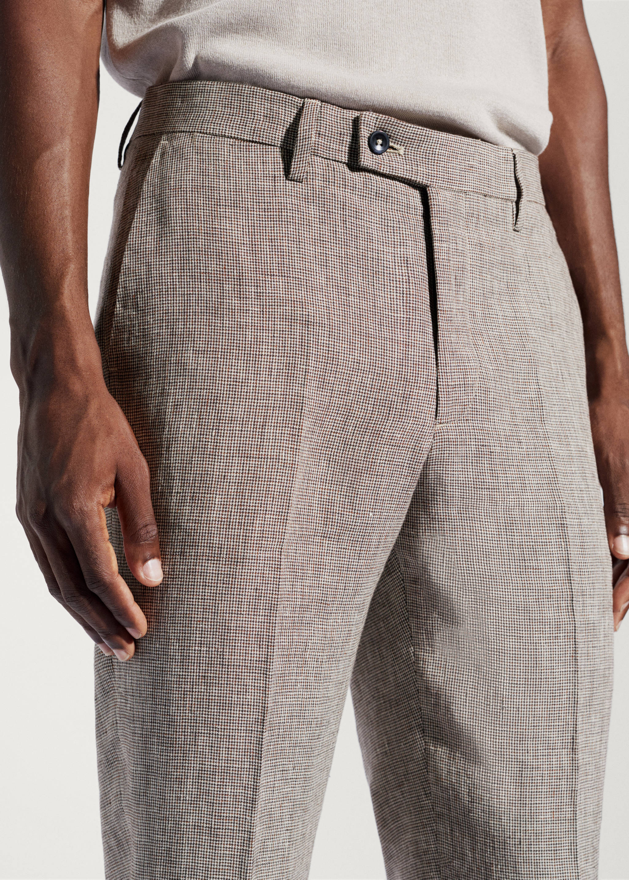100% linen suit trousers - Details of the article 1