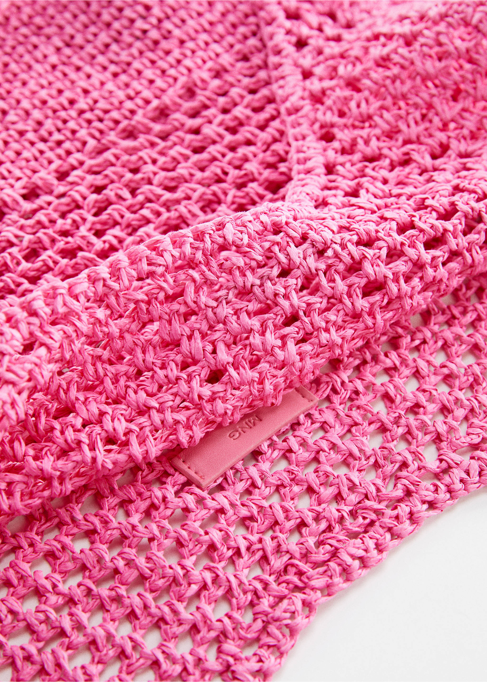 Natural fibre sack bag - Details of the article 2, Pink. Ref: 57010034-00.