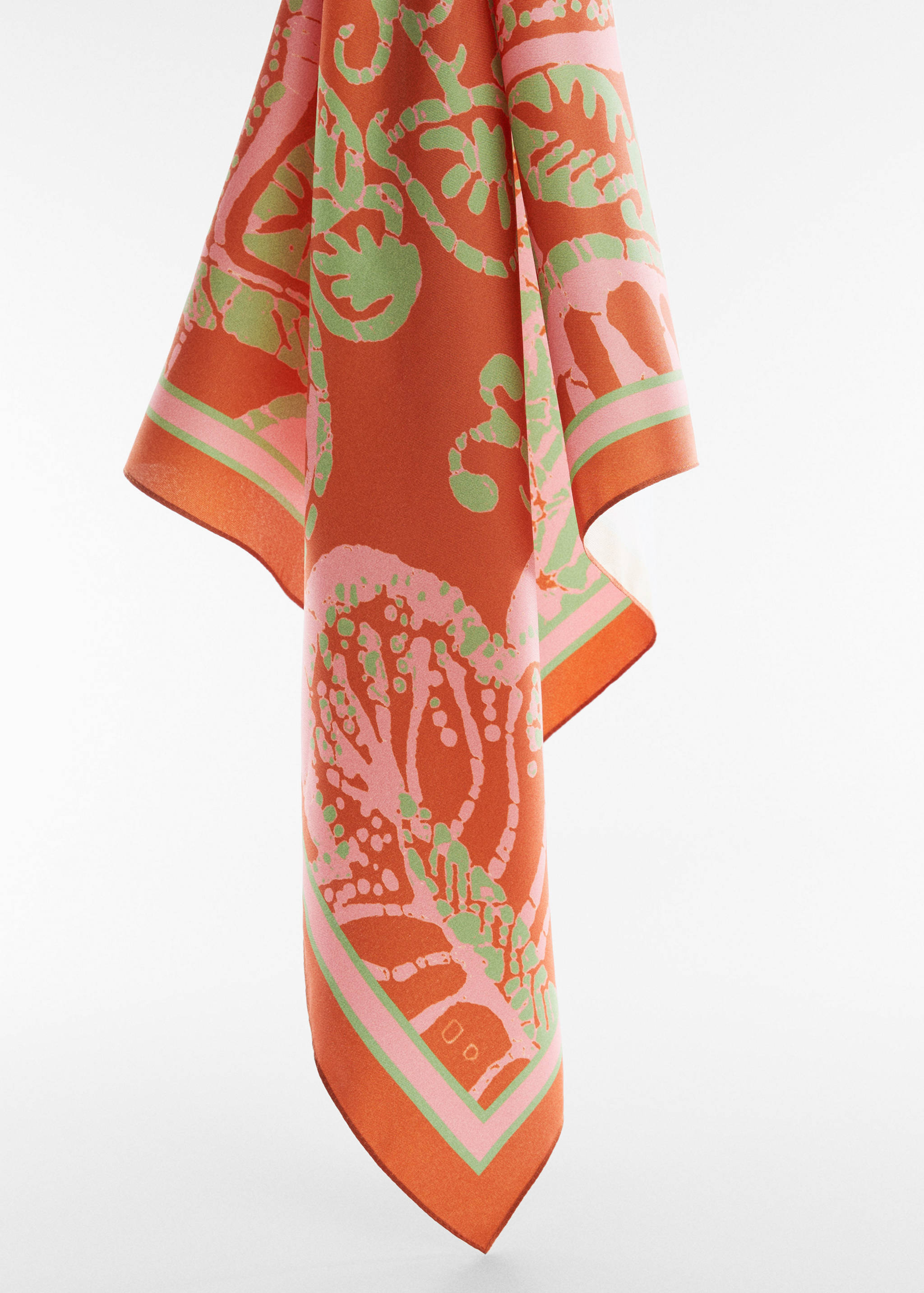 Leaf-print scarf - Medium plane