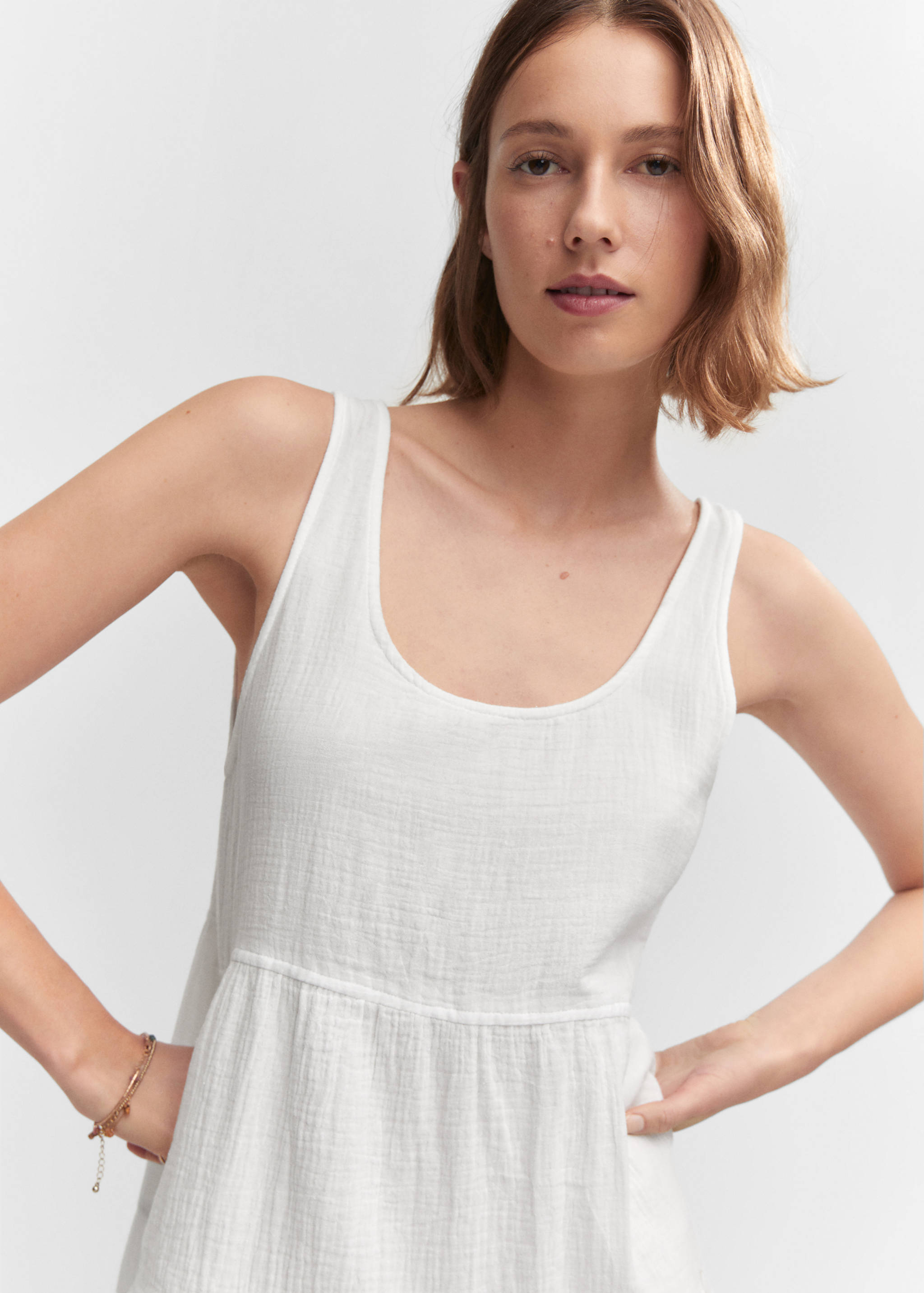 Flared cotton dress - Details of the article 1