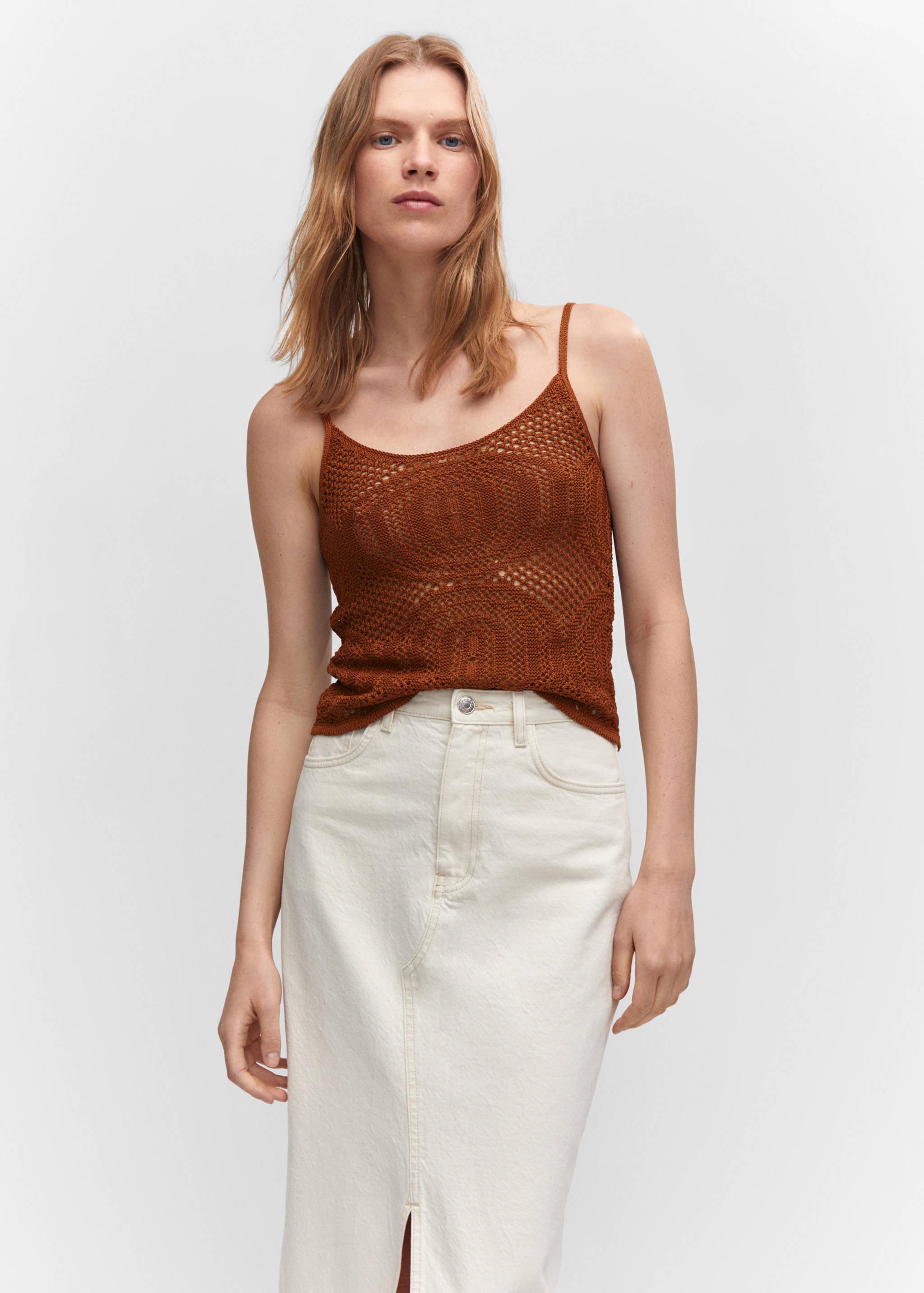 Openwork details knit top - Medium plane