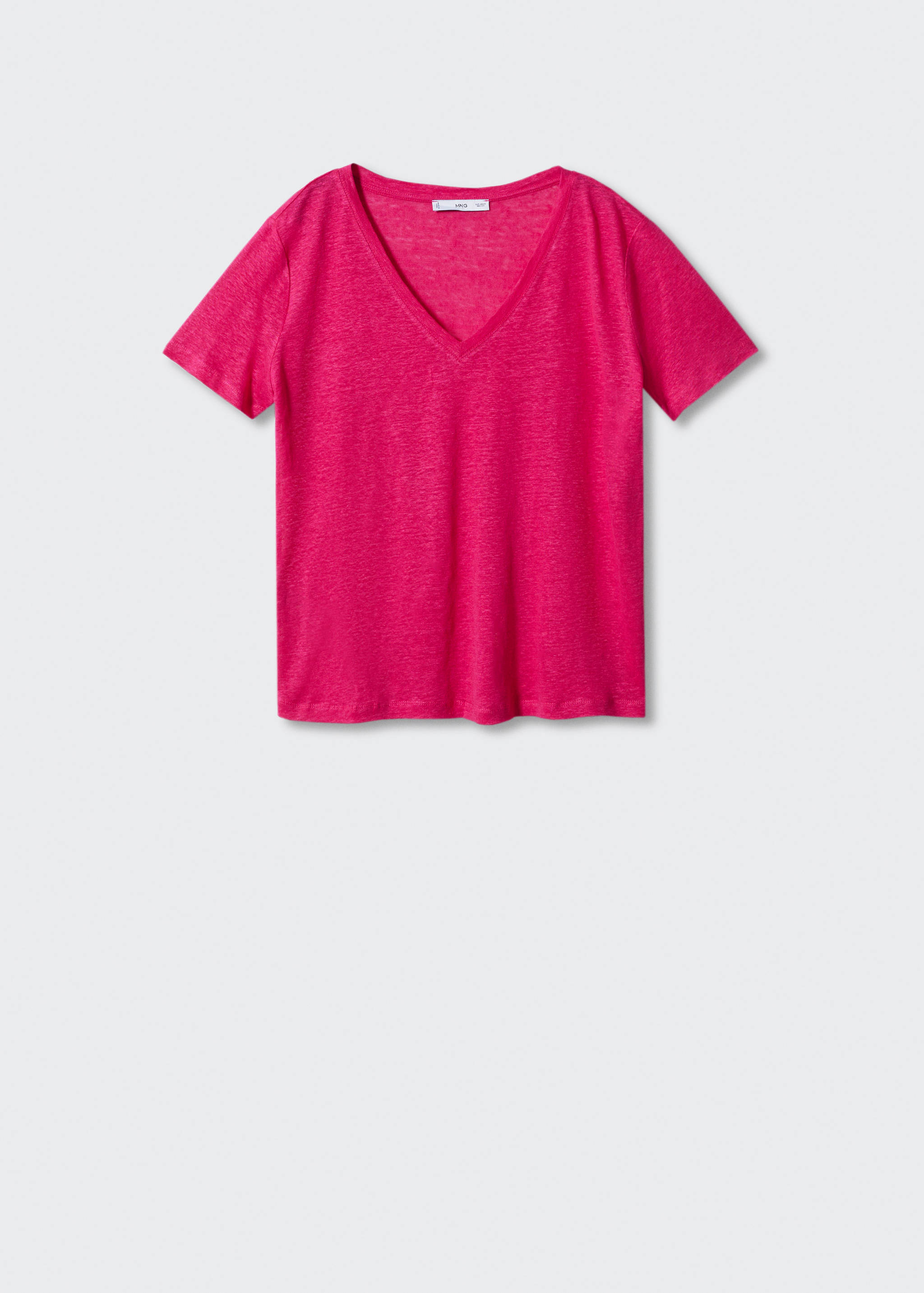 V-neck linen t-shirt - Article without model