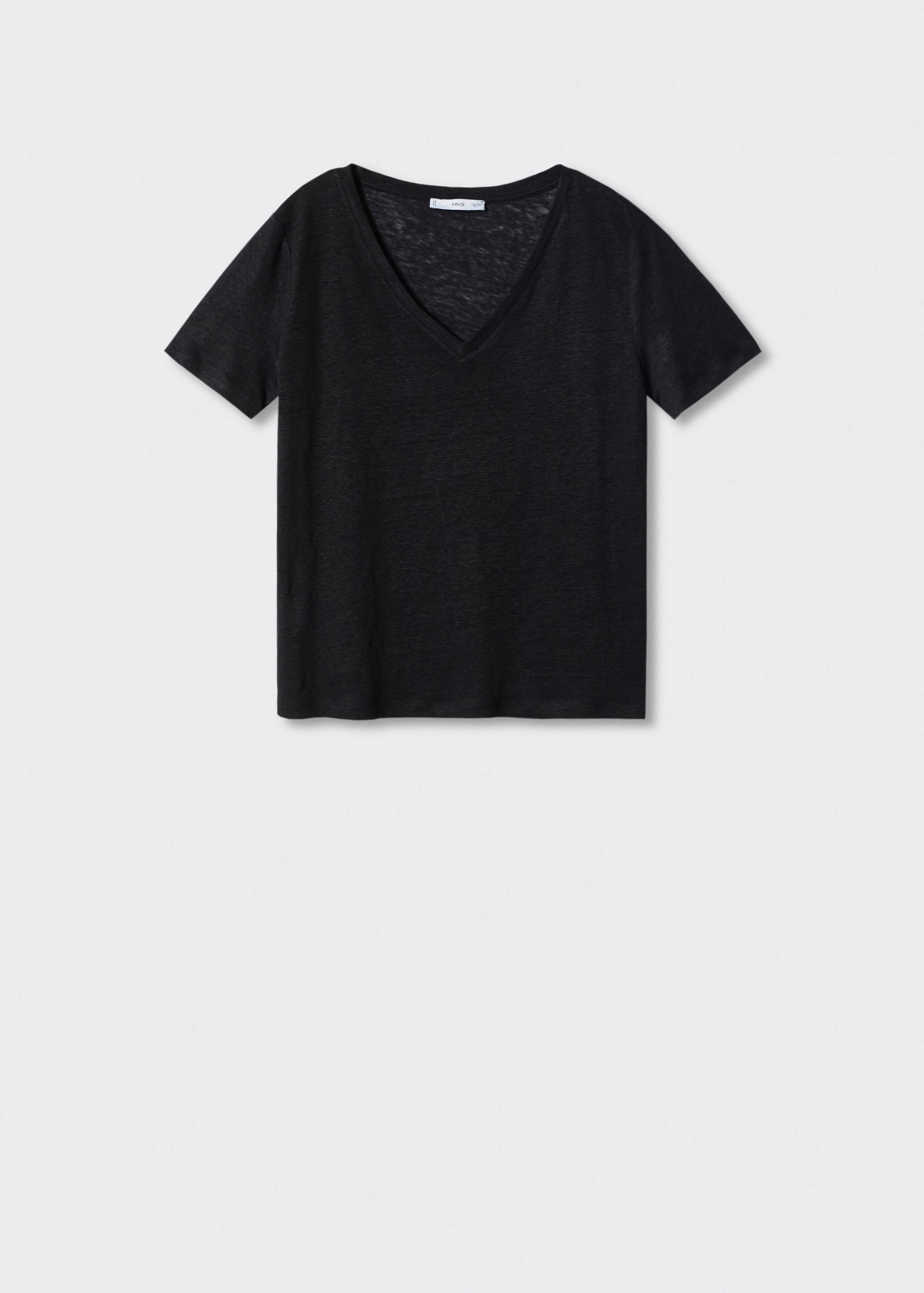 V-neck linen t-shirt - Article without model