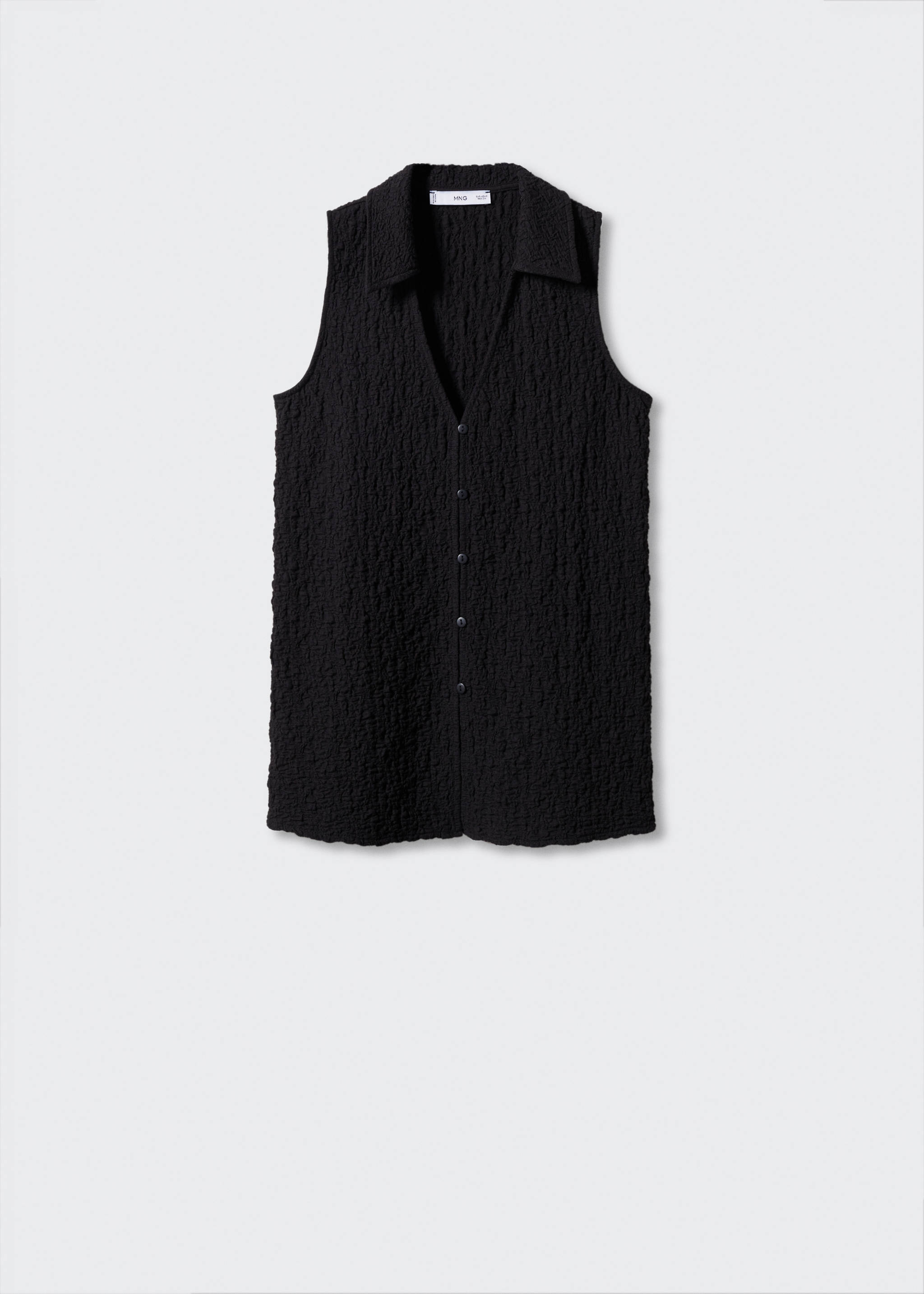 Chaleco textura cuello polo - Artículo sin modelo