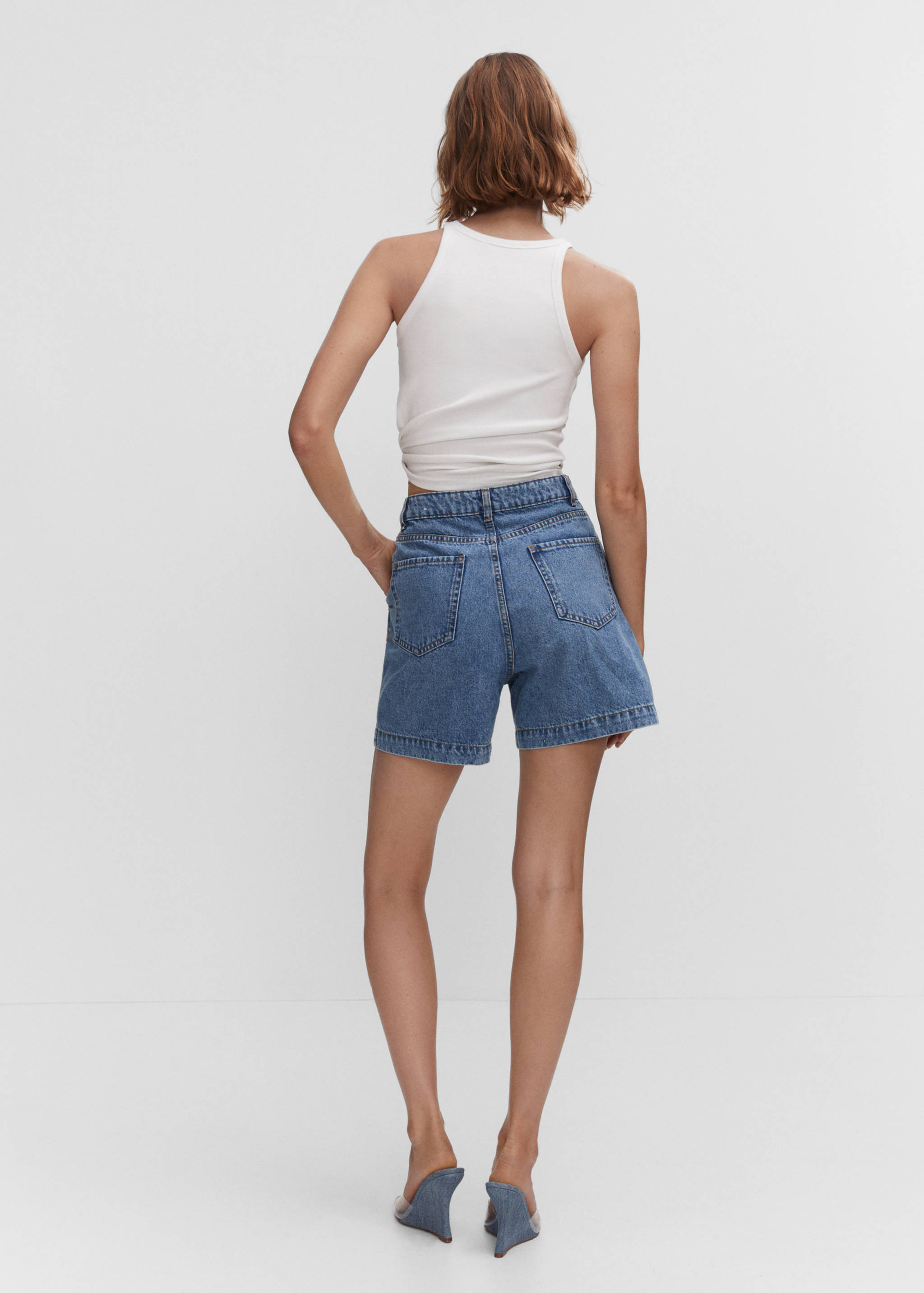 Slouchy denim shorts - Reverse of the article