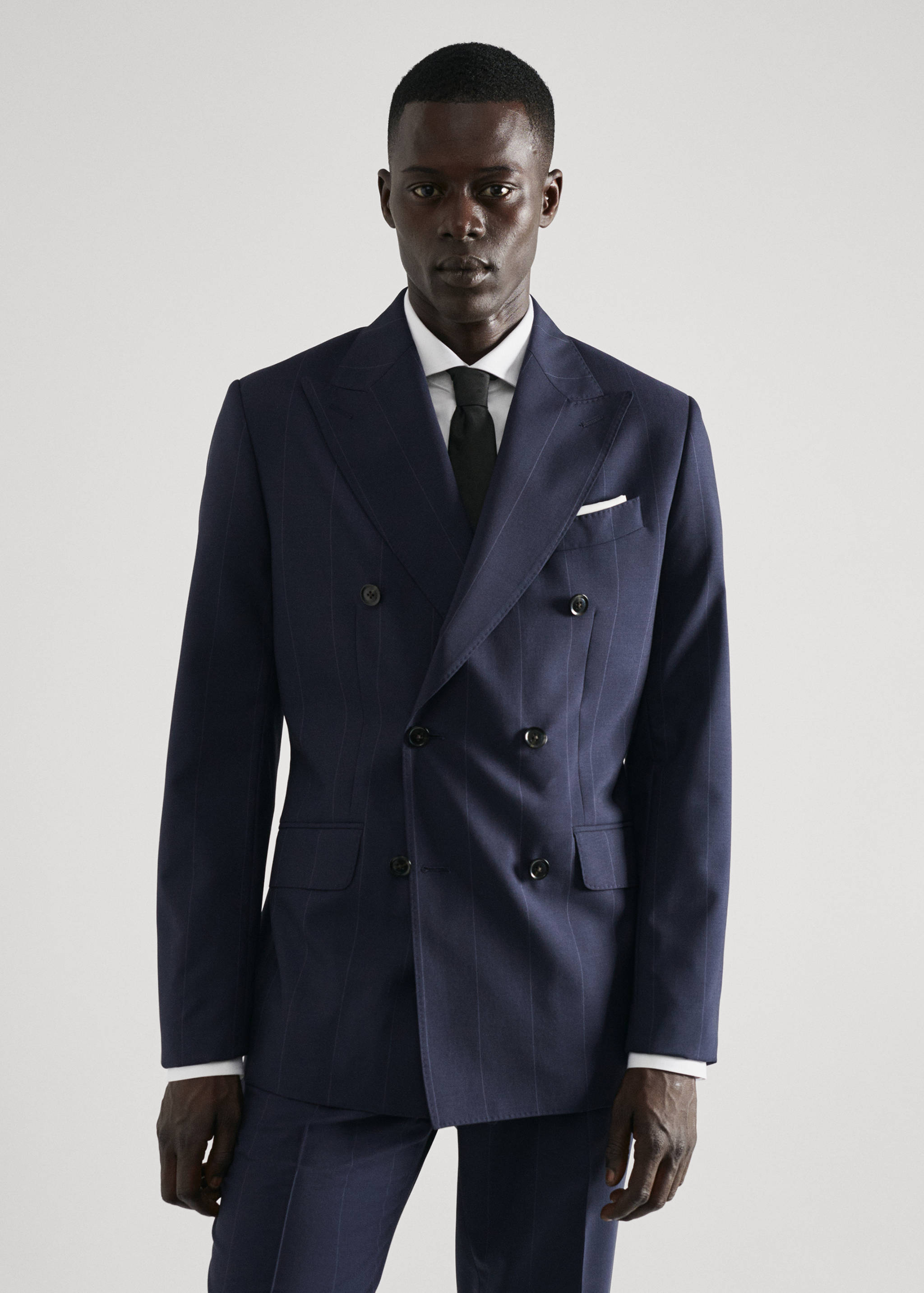 Virgin wool double-breasted suit jacket - Medium plane