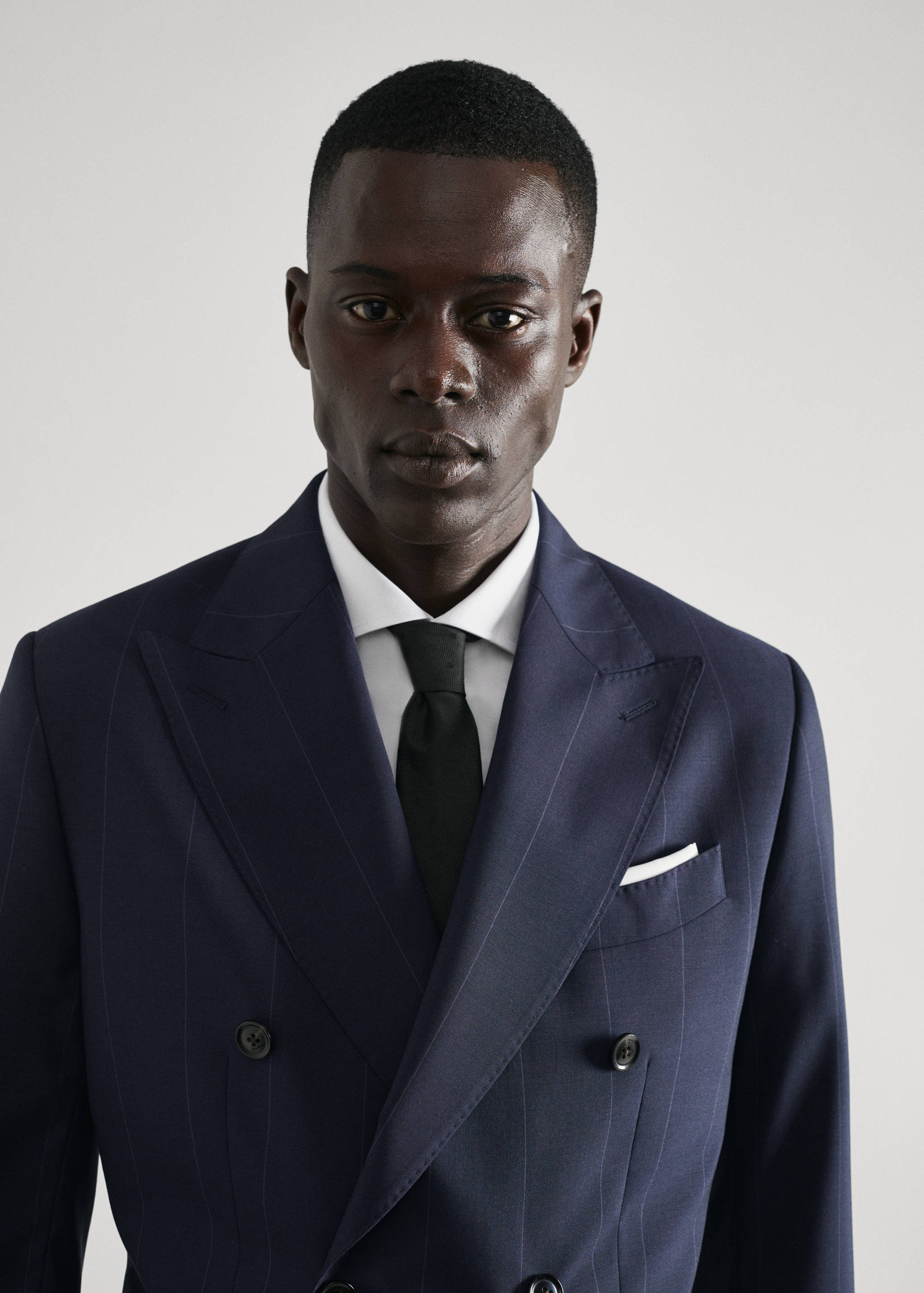 Virgin wool double-breasted suit jacket - Details of the article 1