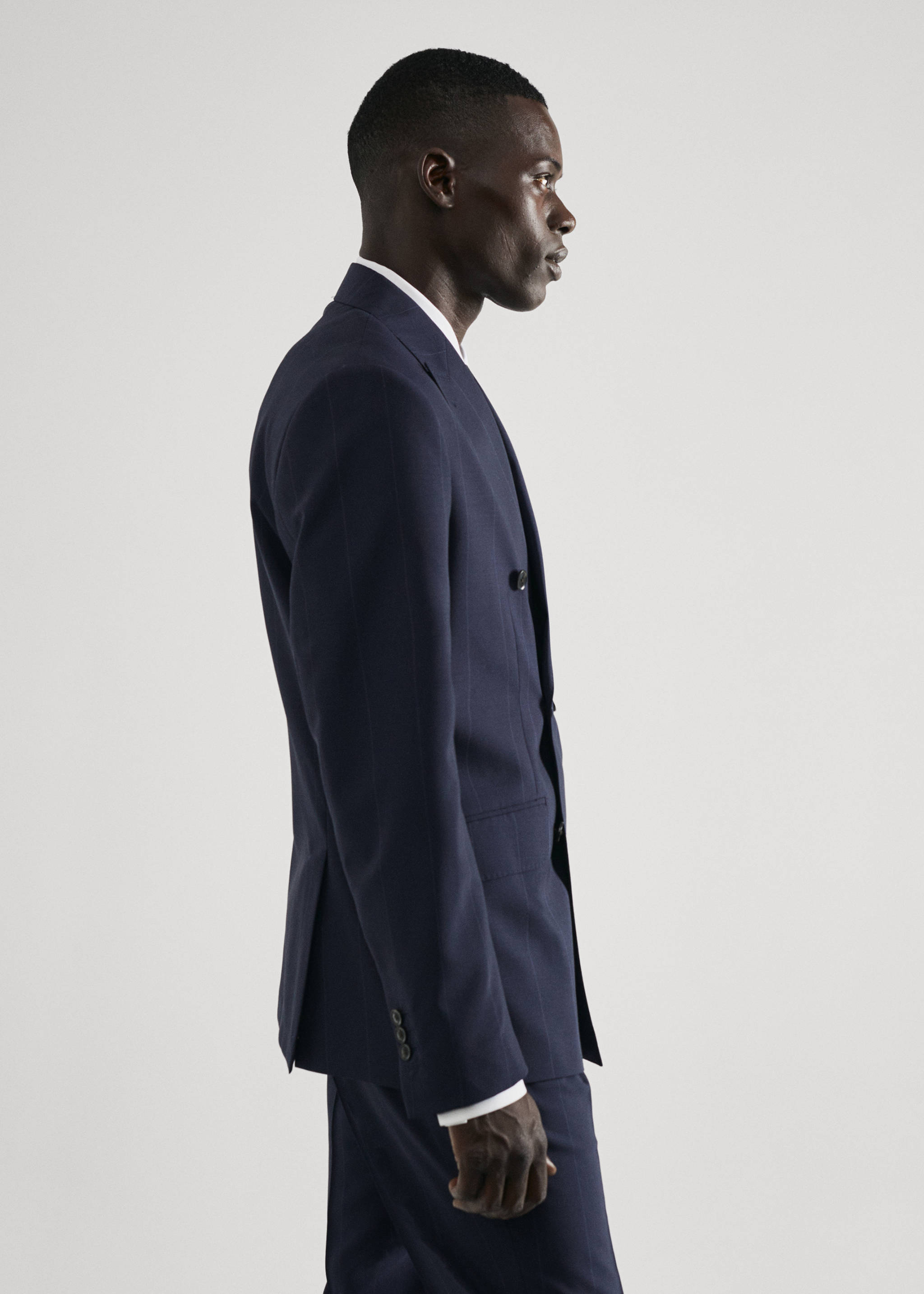 Virgin wool double-breasted suit jacket - Details of the article 2