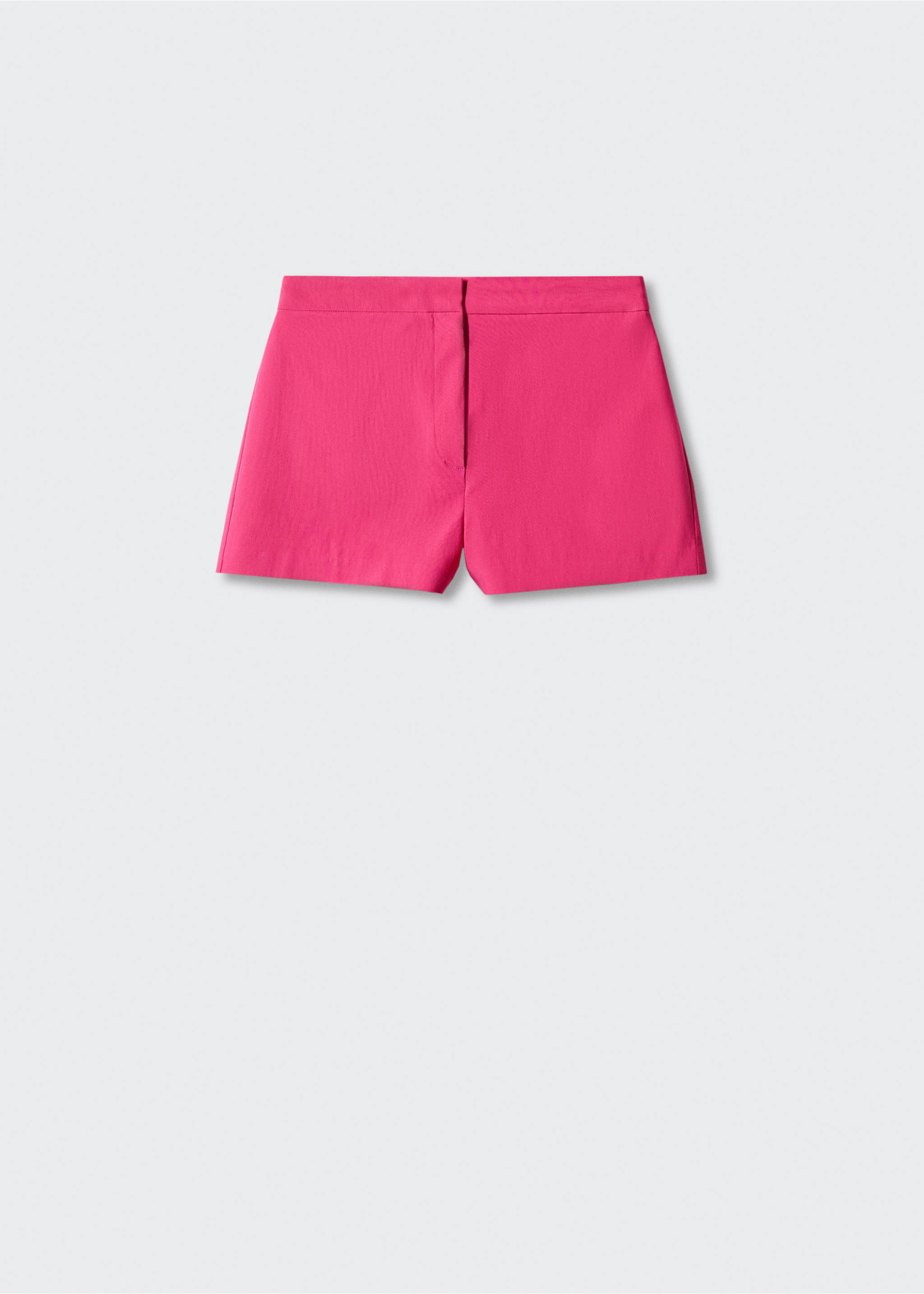 High-waist straight shorts - Article without model, Fuchsia. Ref: 57010450-00.
