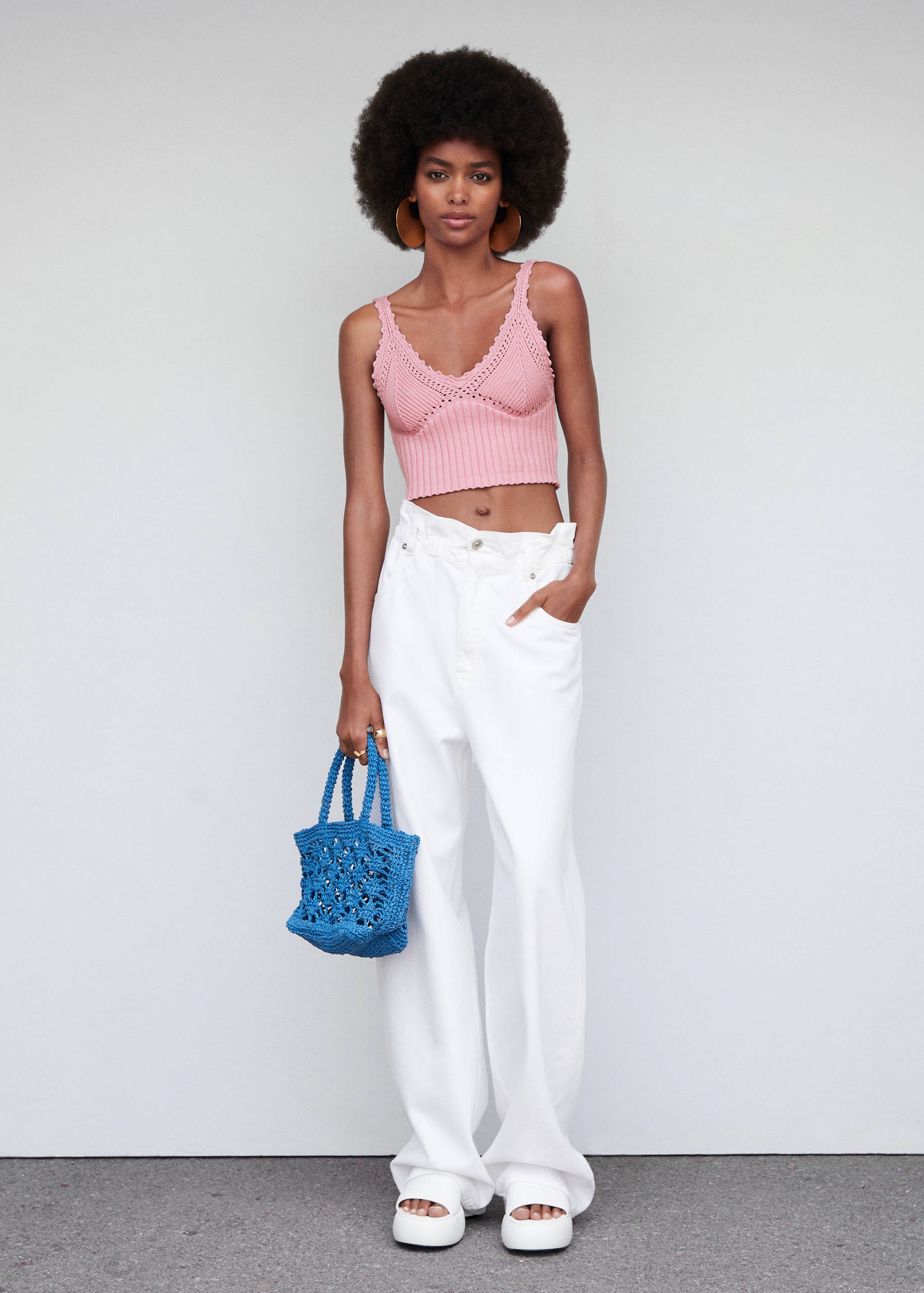 Knitted cropped top - General plane