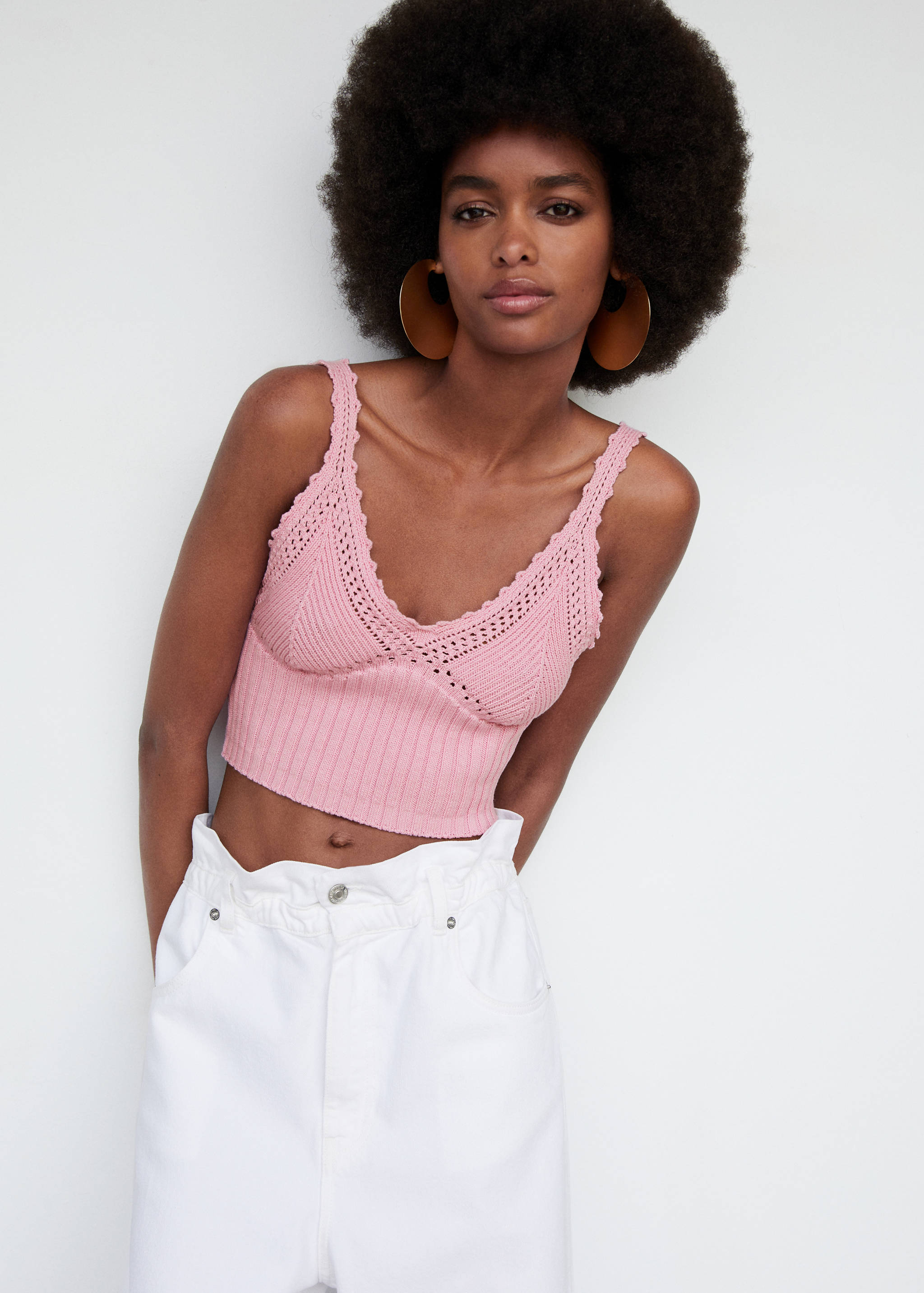 Knitted cropped top - Medium plane