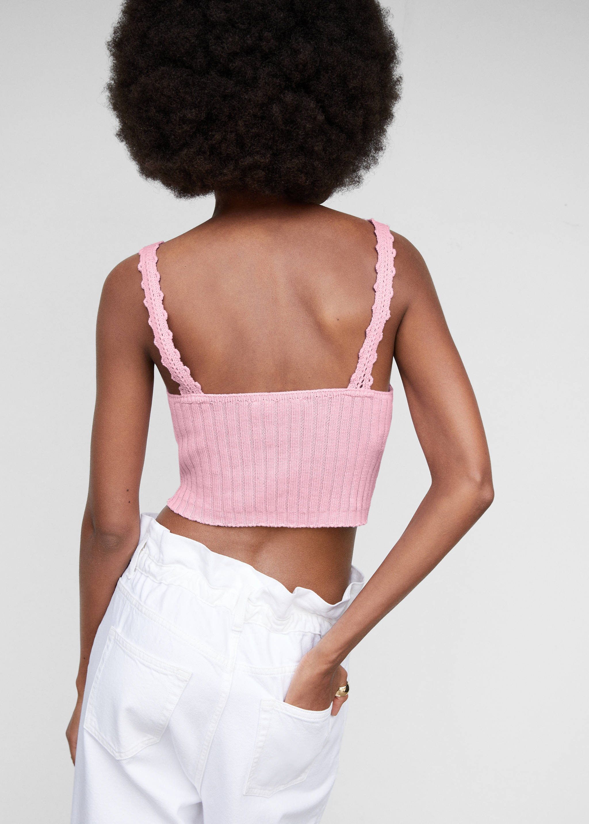 Knitted cropped top - Reverse of the article
