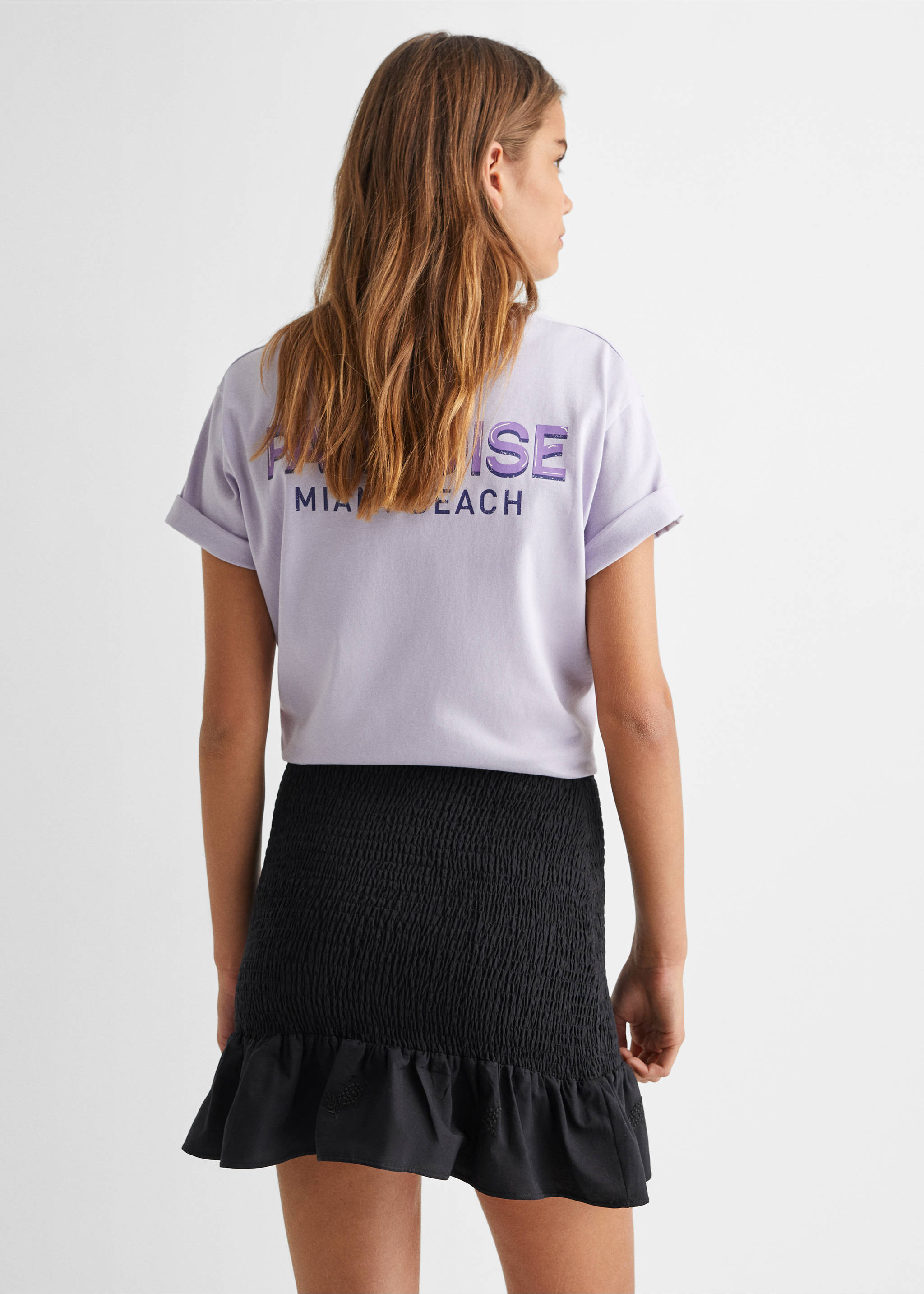 Falda fruncida volantes - Reverso del artículo, Azul marino oscuro. Ref: 57010457-00.