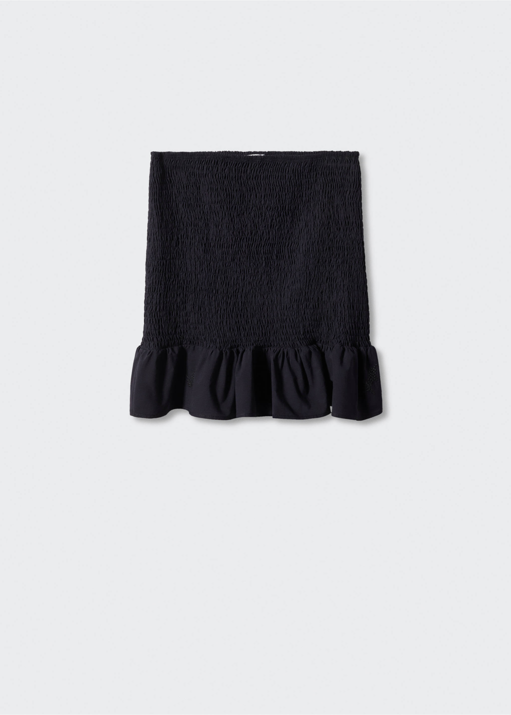Gathered skirt with ruffles - Article without model, Dark Navy. Ref: 57010457-00.