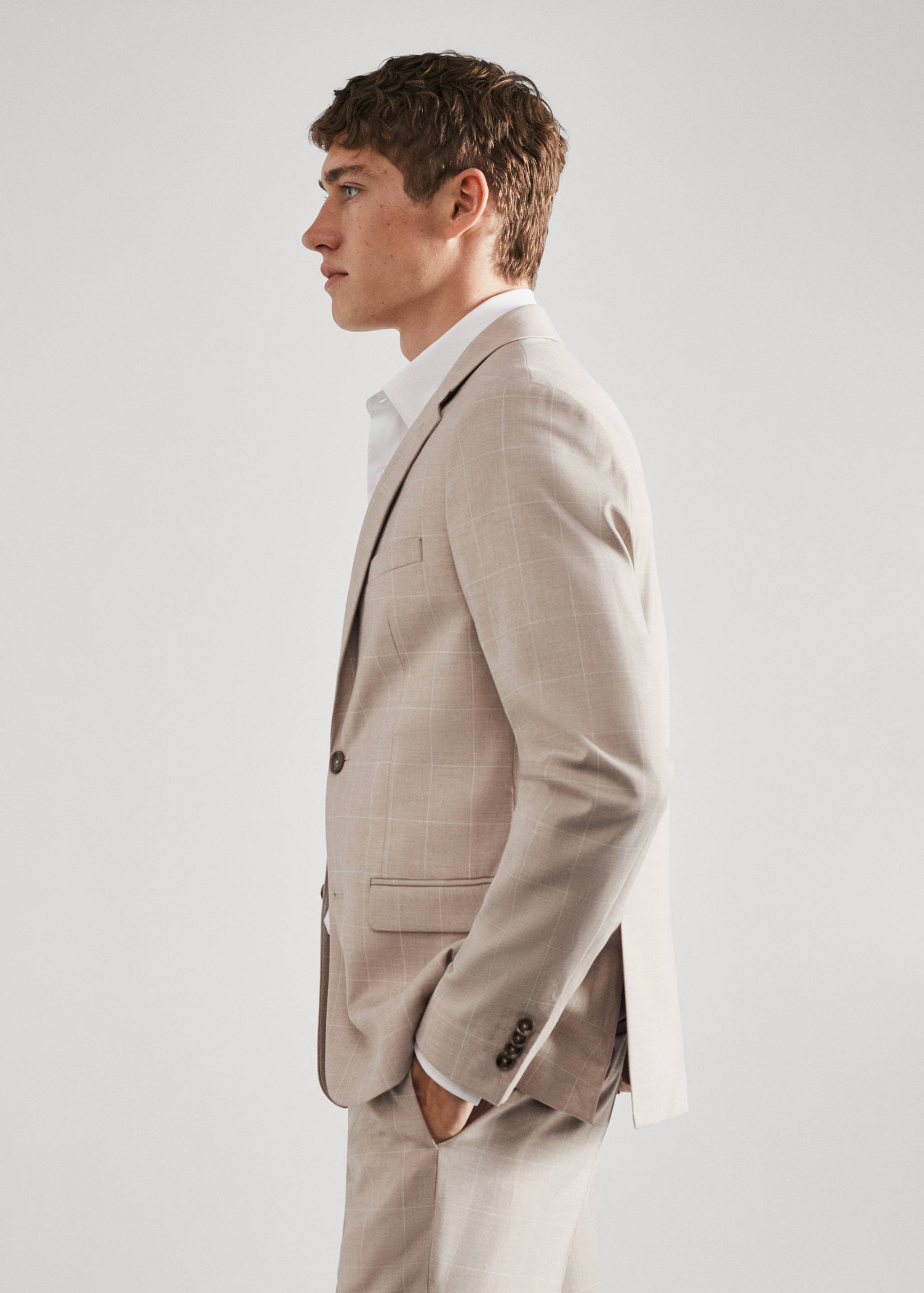 Kariertes Super Slim Fit-Anzugsakko - Detail des Artikels 1