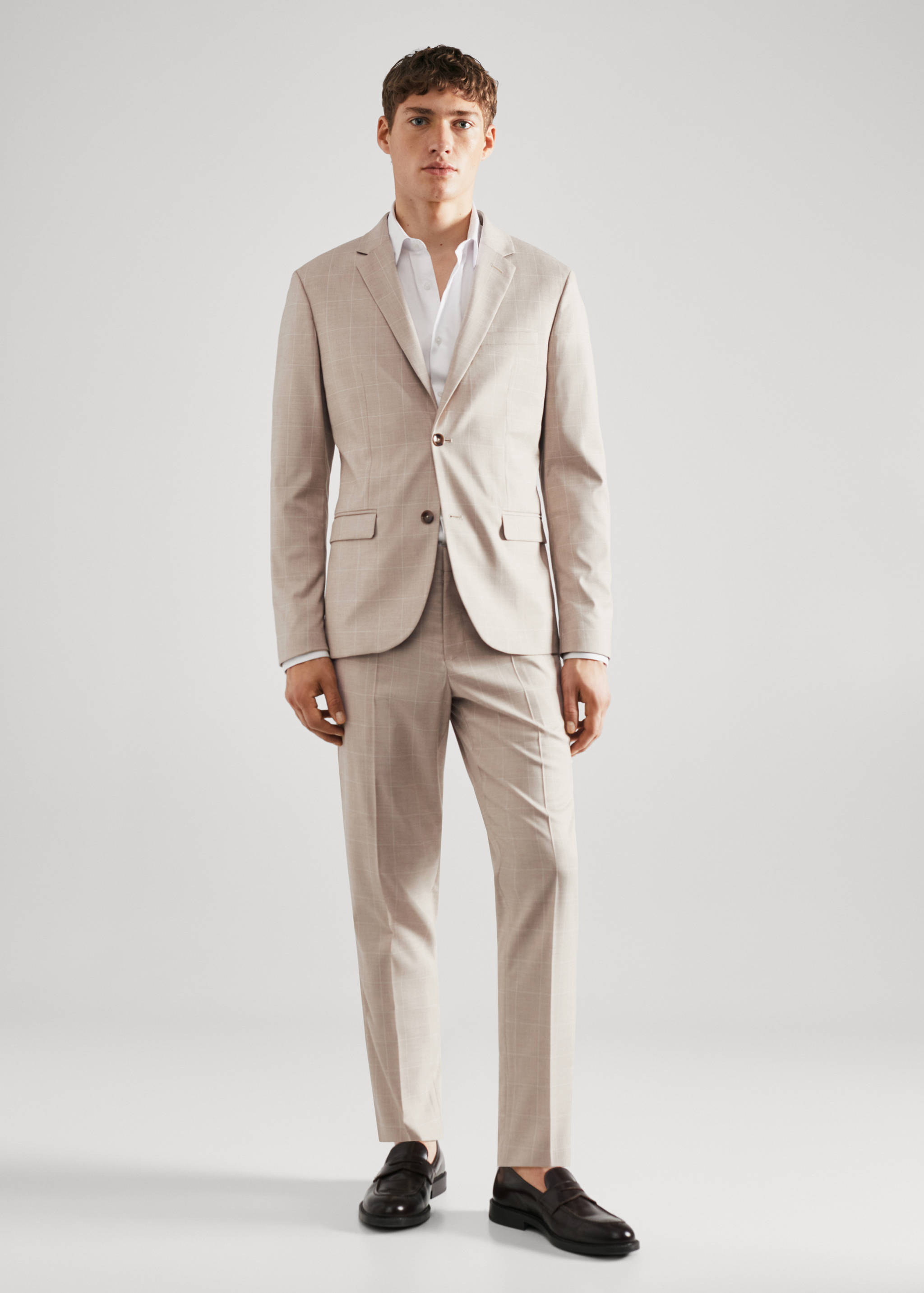 Super slim-fit Tailored check trousers - General plane