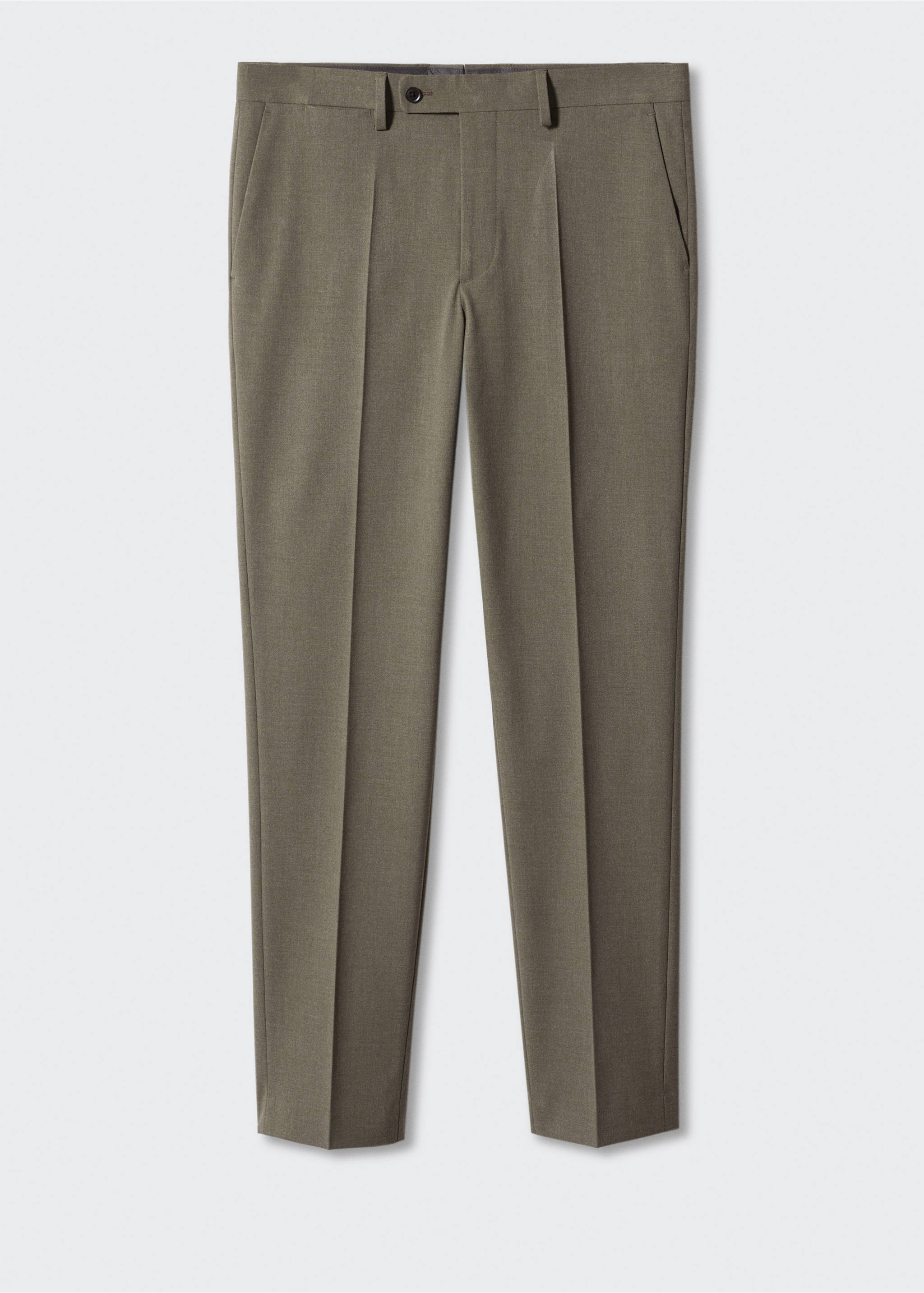 Stretch-fabric slim-fit suit trousers - Article without model, Pastel Green. Ref: 57010546-00.
