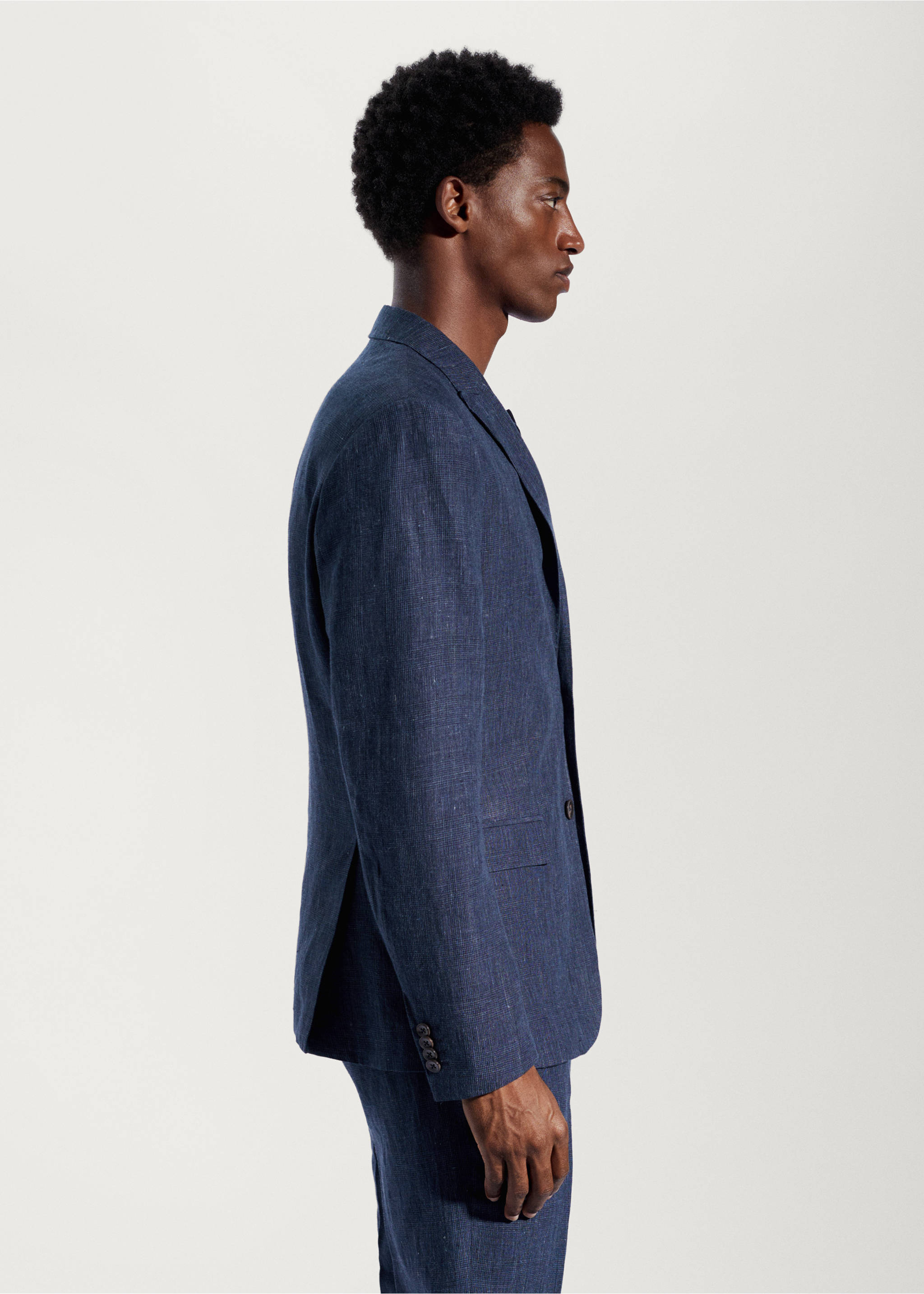 Veste costume 100 % lin - Détail de l'article 4, Bleu marine. Ref: 57010556-00.