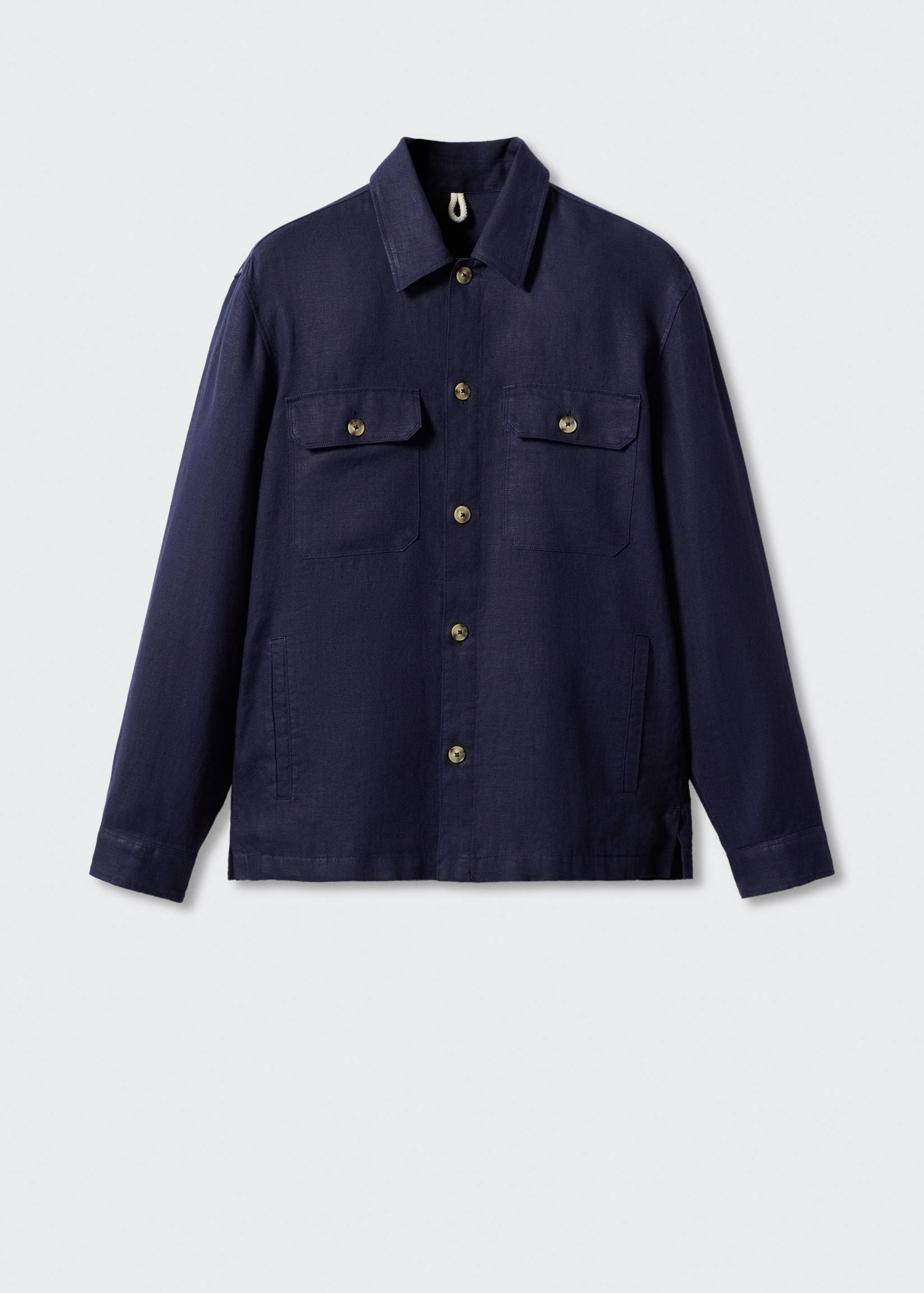 100% linen regular-fit overshirt - Article without model