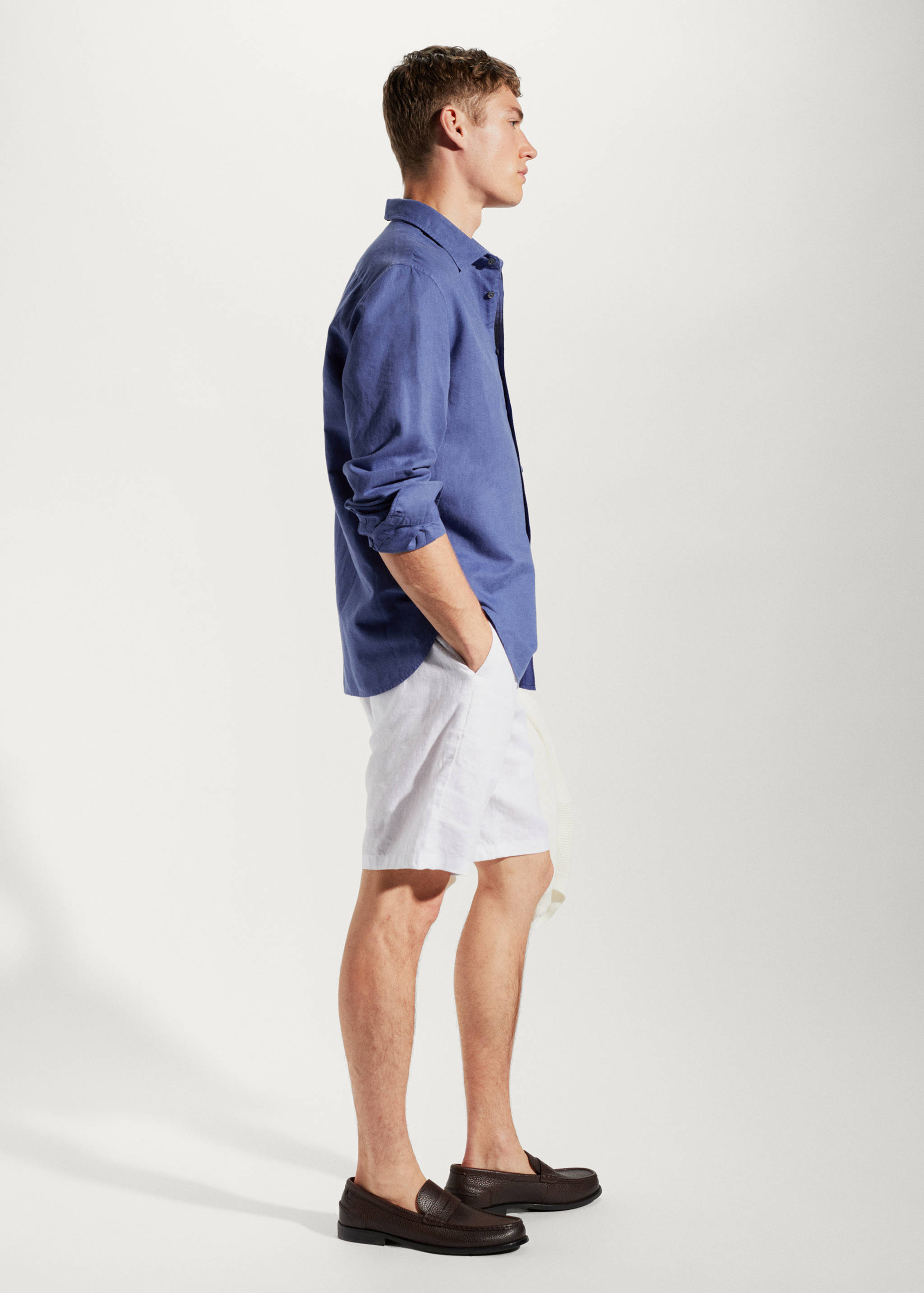 Regular-fit linen cotton shirt - Details of the article 2