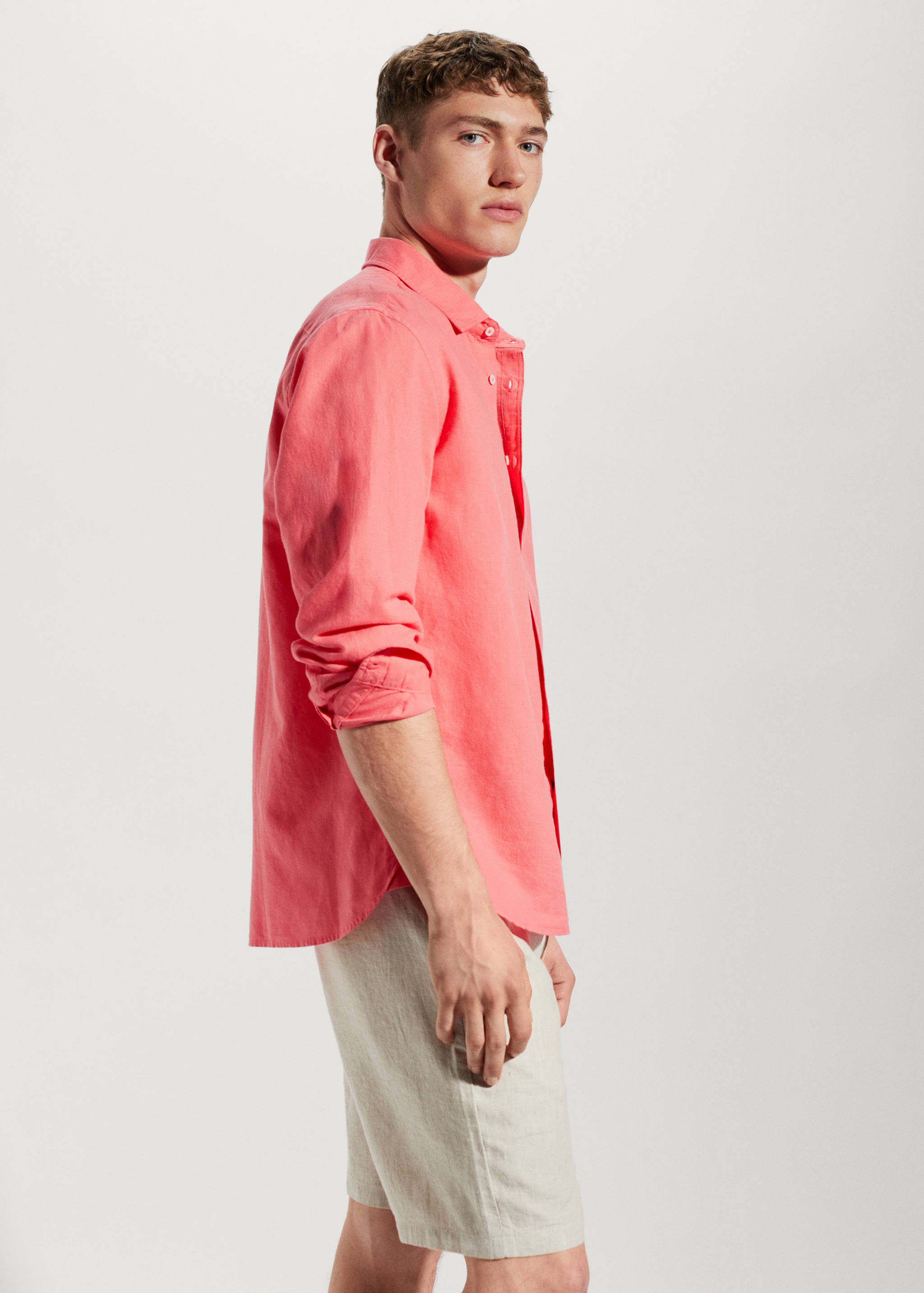 Regular-fit linen cotton shirt - Details of the article 2