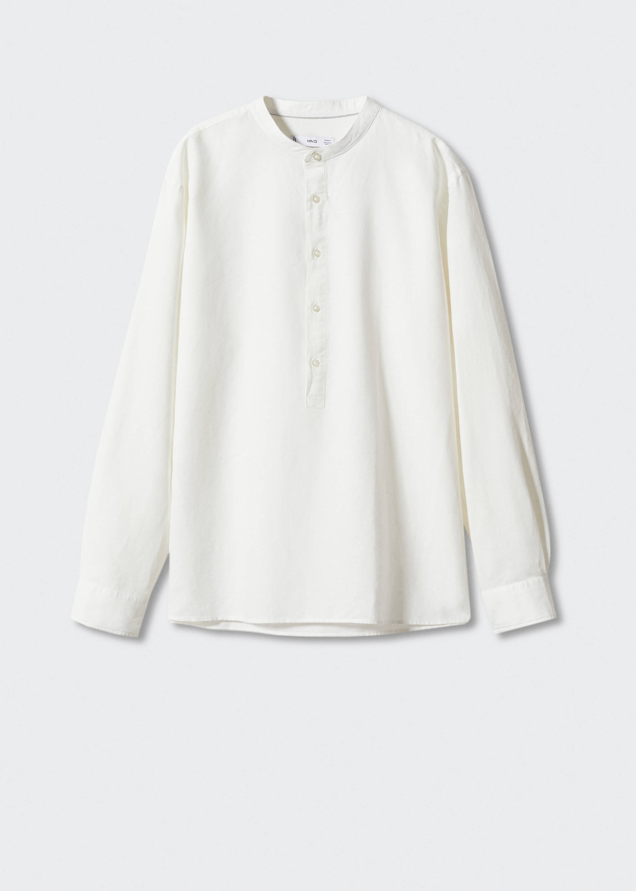 Camisa lino regular fit cuello mao - Artículo sin modelo